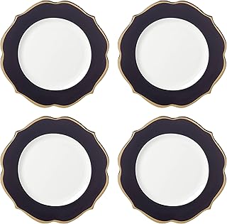 896841 Contempo Luxe Black Accent Plates, Set of 4