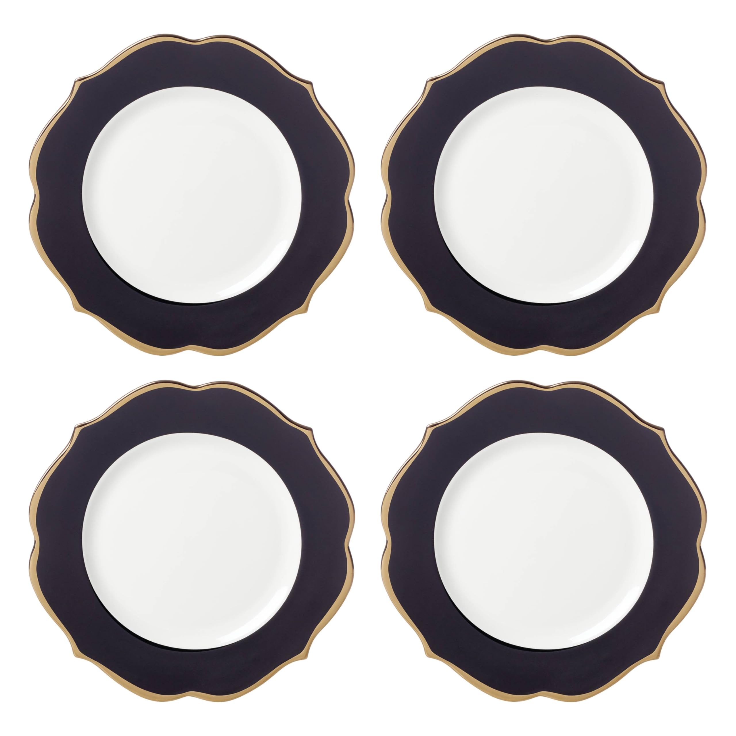 896841 Contempo Luxe Black Accent Plates, Set of 4