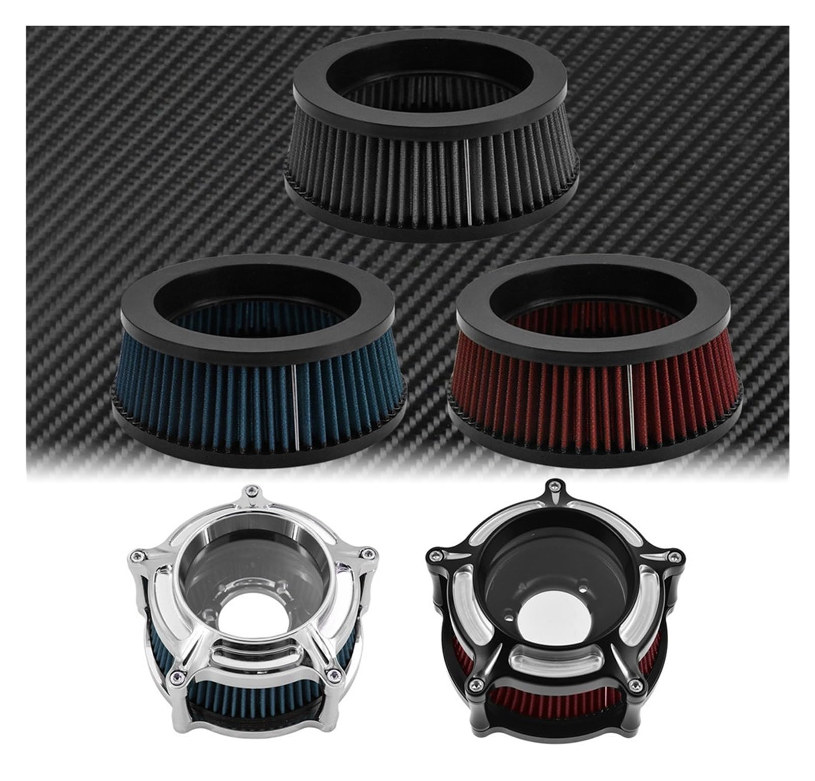 Filtro Aire Motocicleta Limpiador De Filtro De Aire para Motocicleta Elemento Interno De Repuesto Gris Rojo Azul para Har&Ley Touring Dyna Softail Sportster 883 1200