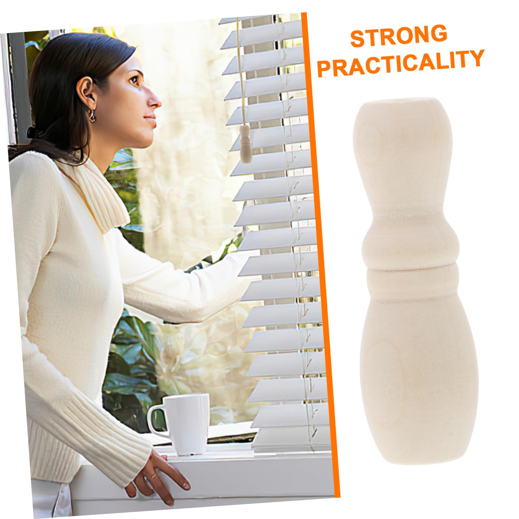 FUNOMOCYA Wooden Blind Cord Pull Ends 6pcs Blind Cord Knobs for Blinds Simple Elegant Long-Lasting