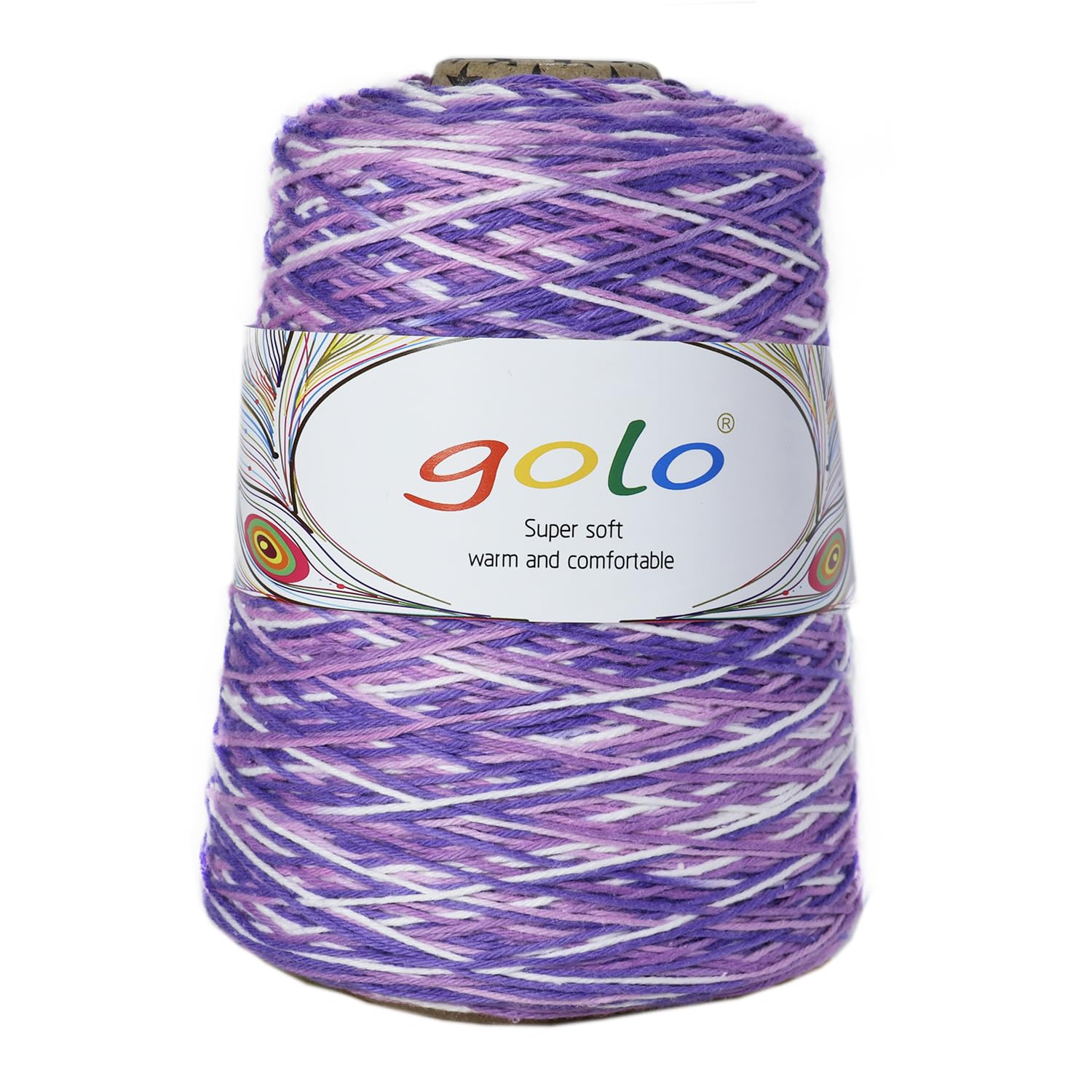 golo Cotton Cone Yarn 6/4 Cotton Yarn for Hand Knitting Crochet Yarn D153-Lilac