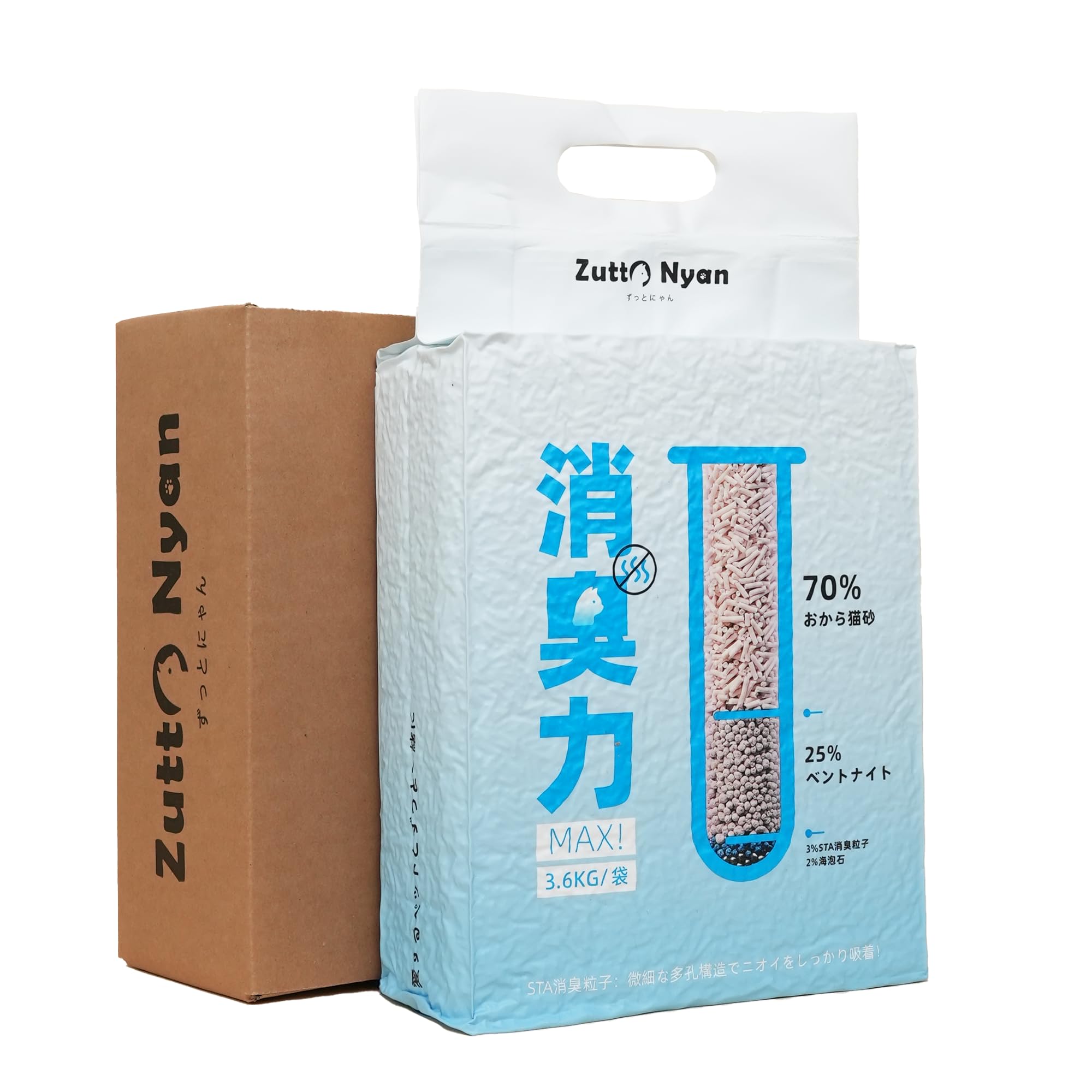 Amazon | Zutto Nyan おから猫砂 4in1固まる 3.6kg×1袋 99.9%粉塵ゼロ