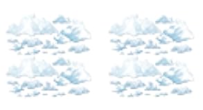 Beistle Realistic Fluffy Cloud Props, 48 Pieces - Printed Plastic Sky Wall Decorations, Airplane Flying Birthday Cut Outs