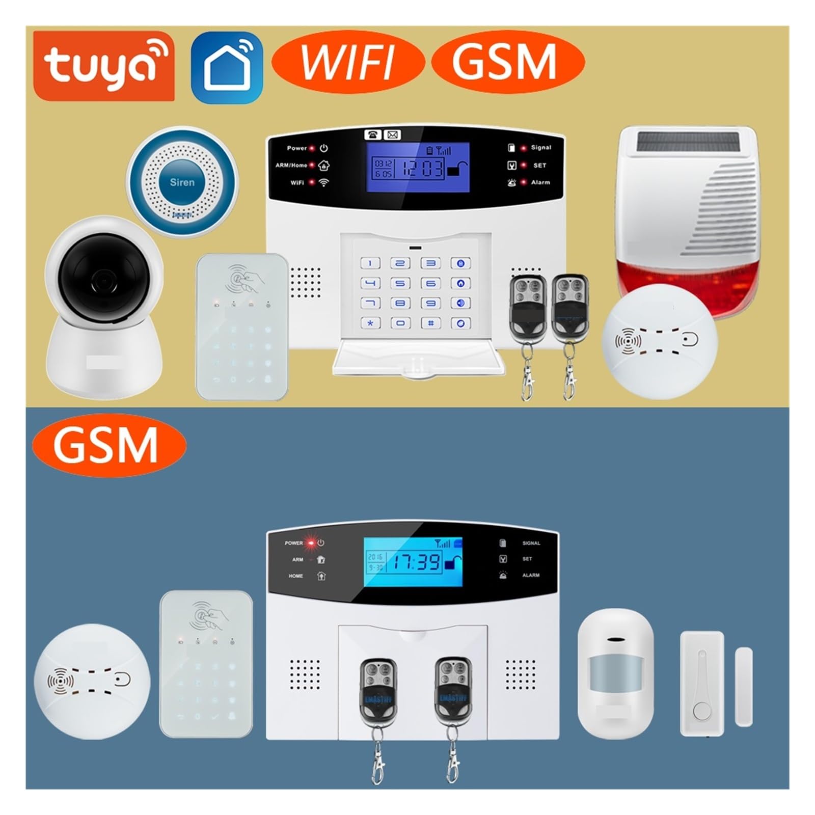 Sistemi Allarme Casa APP Wireless Wired Home Security WIFI di allarme Interfono Telecomando Kit sensore sirena autodial(G2B Bundle E)