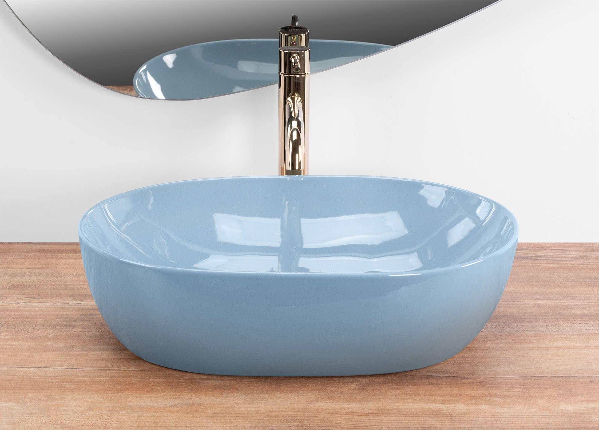 Lavabo Sobre Encimera Rea Lisa Azul