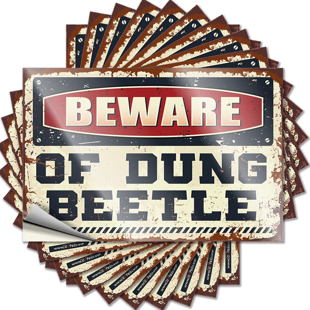Fzfn Colour Summer Quote, Vintage Window Beware Of Dung Beetle | Funny Quote Darts Decals(8X12cm)