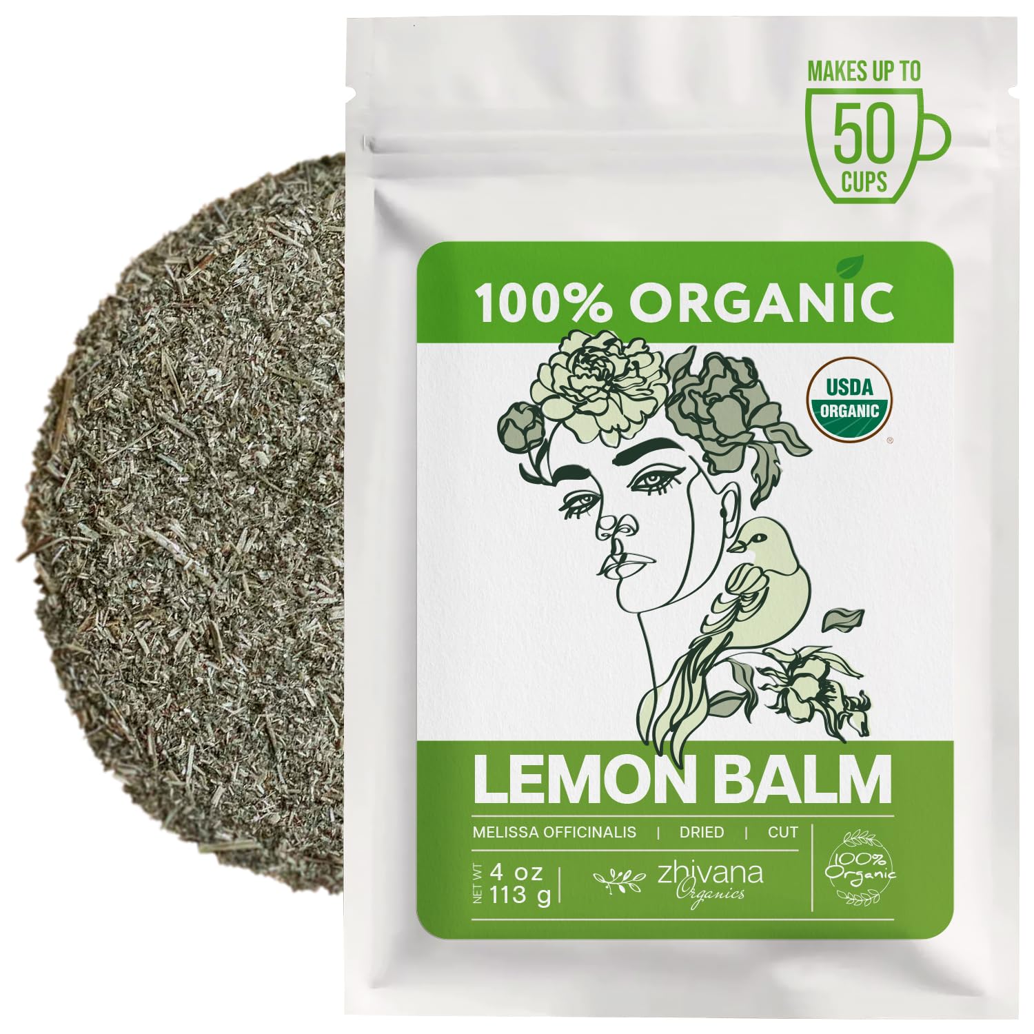 Organic Lemon Balm Leaves (4oz.) - Lemon Balm Tea Organic - Loose Leaf Melissa Tea - Te de Tolonjil - Natural Support for Stress Response, Sleep, Digestion