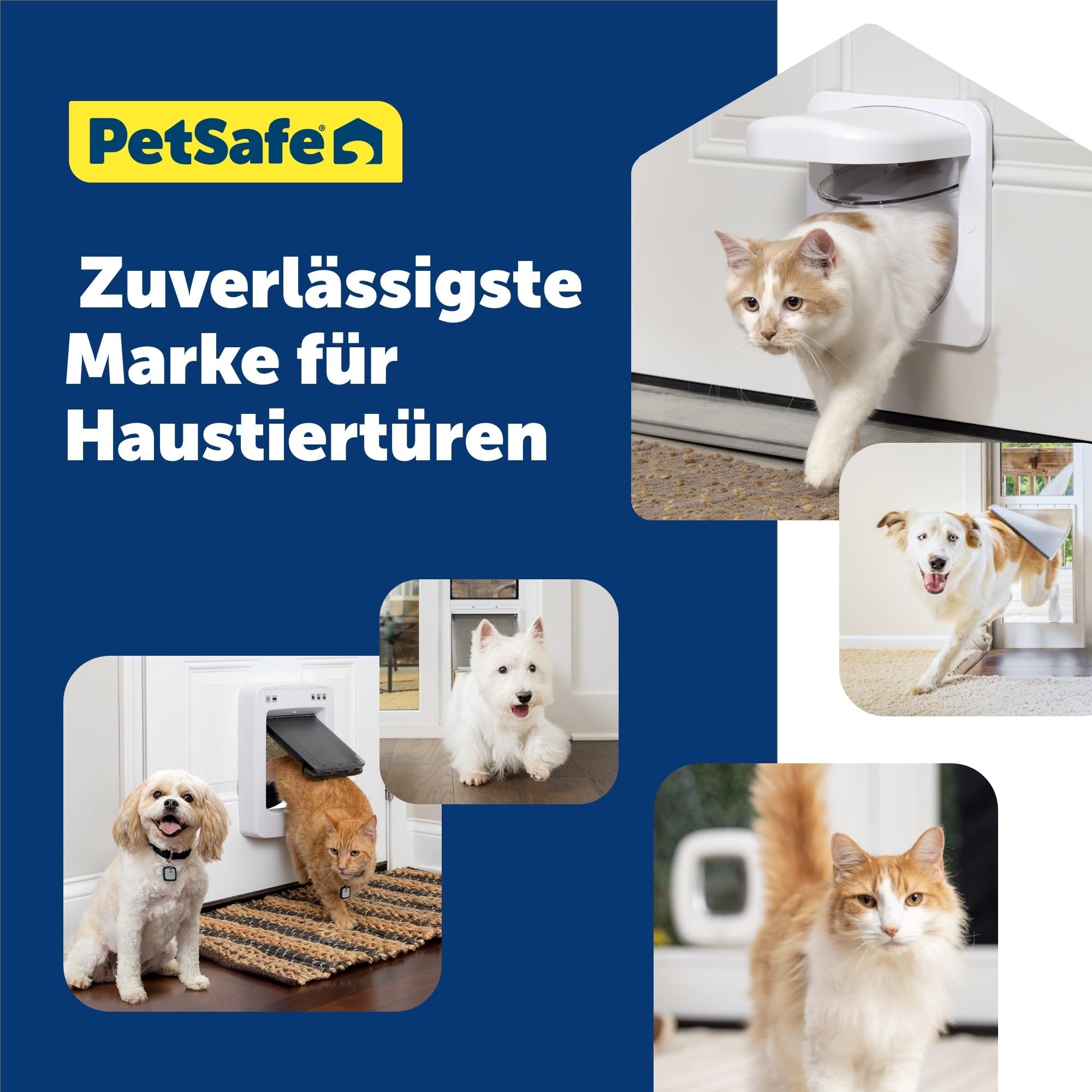 PetSafe Petporte Smart Flap Mikrochip Katzenklappe - Fortschrittliche Technologie, Chiperkennung - Für Wand- & Türmontage geeignet - Weiß