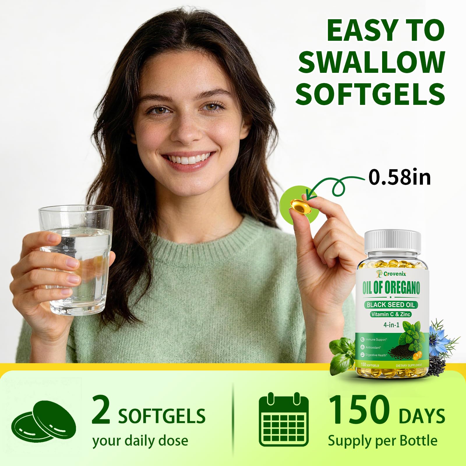 Oil of Oregano with Black Seed Oil, Organic,300 Softgels — Amazon image 6