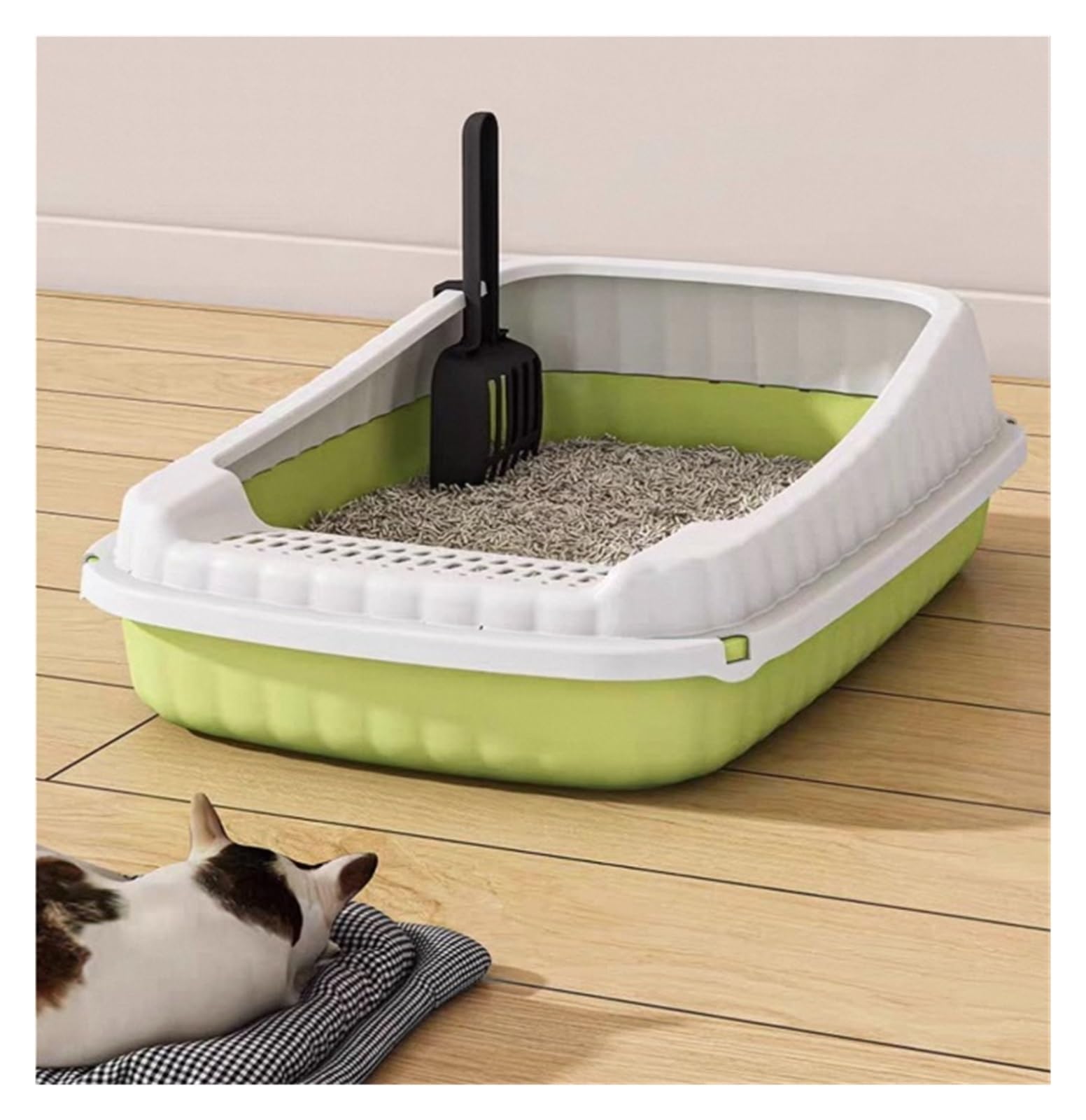 Halbgeschlossene Katzentoilette mit abnehmbarem Löffel katzenklo