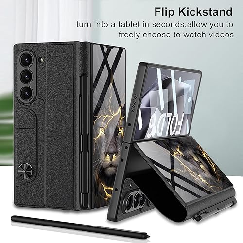 Miniatura 102 de DOOTOO - Funda para Samsung Galaxy Z Fold 6 con soporte de anillo, Z Fold6 S Pen con soporte y cubierta deslizante para cámara y protector