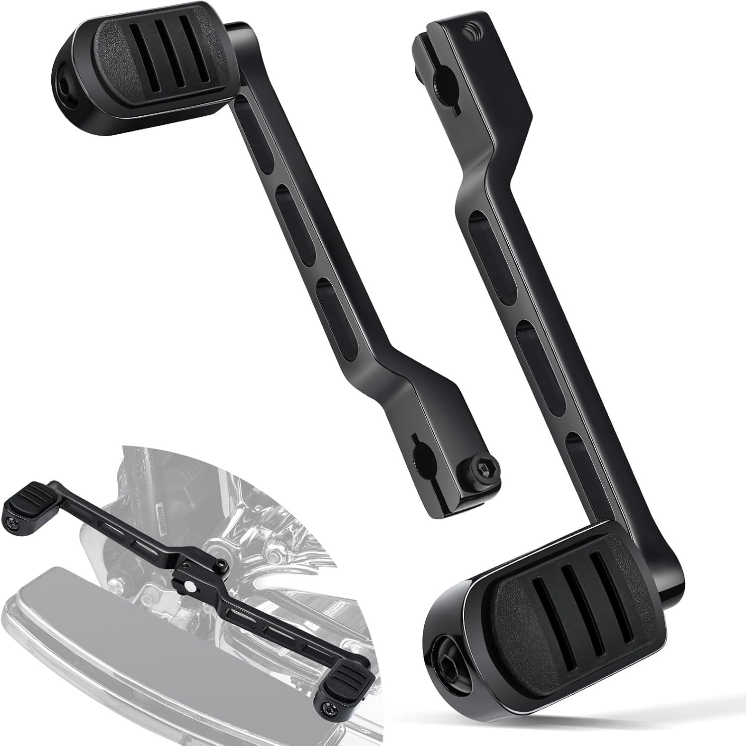 Benlari Heel Toe Shifter Pegs, 304 Stainless Steel Shifter Lever Pegs Fit for Harley Touring Street Glide Road Glide Road King Electra Glide 1988-2024, FL Softail 1986-2017, Trike 2008-2024, Black