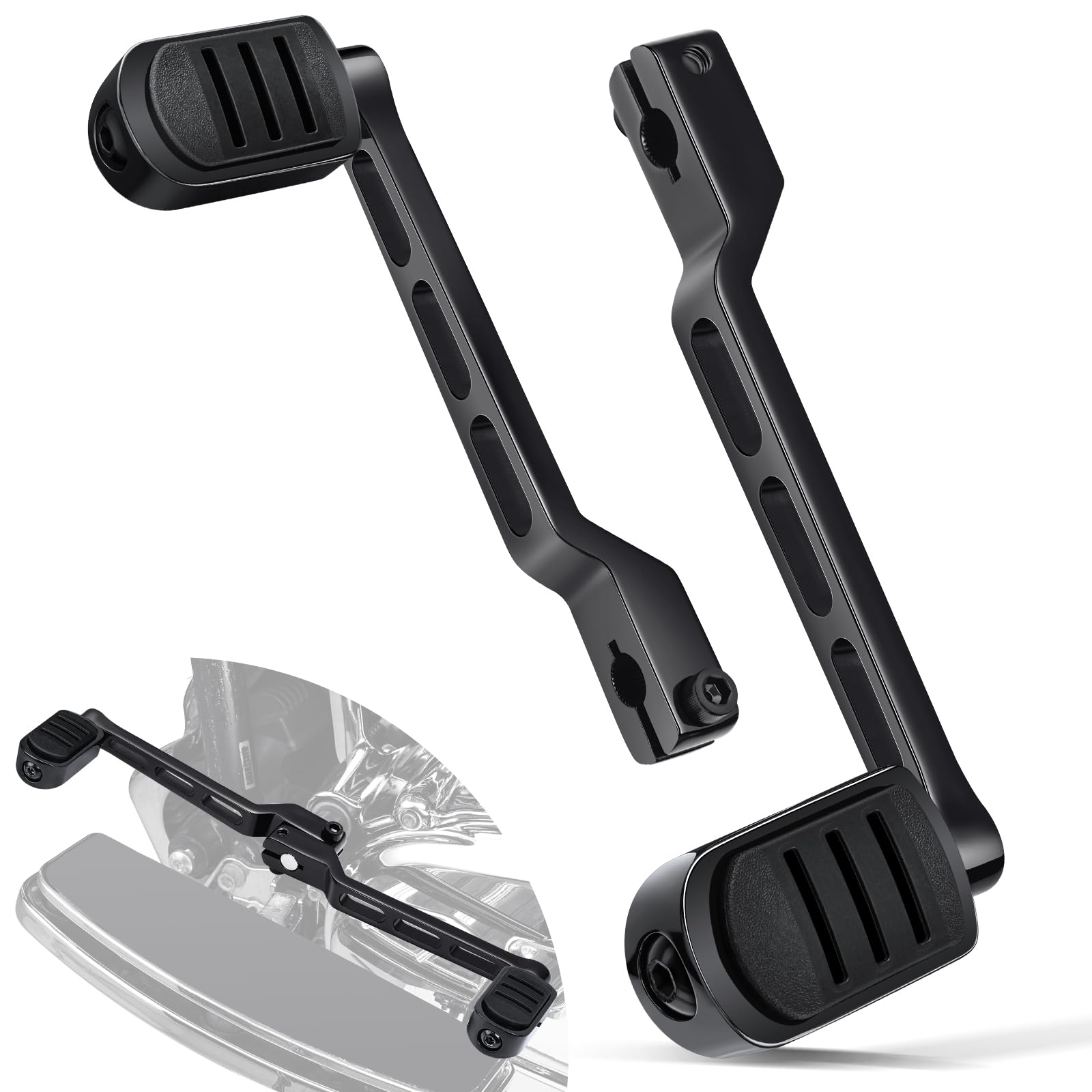 Benlari Heel Toe Shifter Pegs, 304 Stainless Steel Shifter Lever Pegs Fit for Harley Touring Street Glide Road Glide Road King Electra Glide 1988-2024, FL Softail 1986-2017, Trike 2008-2024, Black