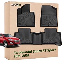 Car Floor Mats Replacement for Hyundai Santa FE Sport 2013-2018 Only Fit 5-Passenger Model Heavy Duty Custom Fit All Weather Protection Carpets Coverage Accessories for Dad