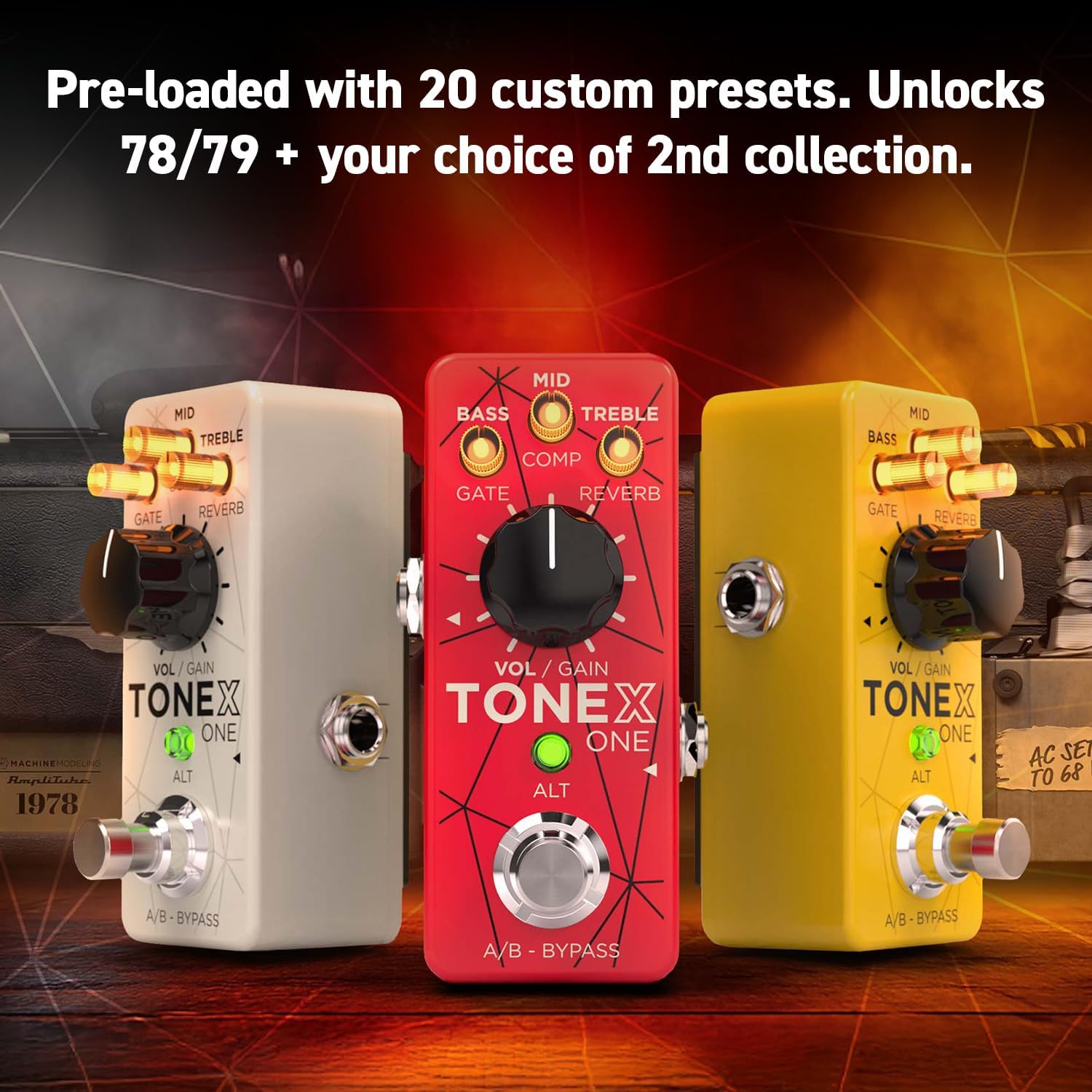 IK Multimedia TONEX ONE Brown Sound Red Limited Edition Guitar/Bass Modeling Pedal with TRS mono/stereo out, 20 preset slots, A/B or on/off configurations