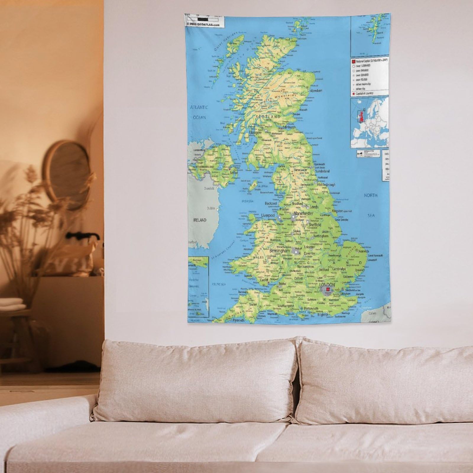 イギリスの地図　壁掛け 楽天市場】イギリス地図ポスター 英語版 world map england