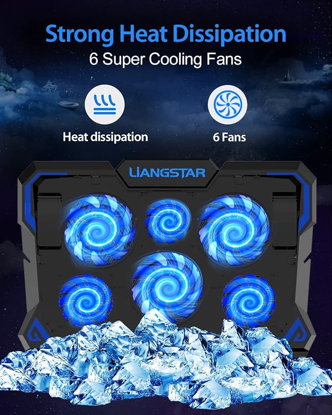 Base refrigerante para laptop con 8 ventiladores y luces RGB miniatura 3
