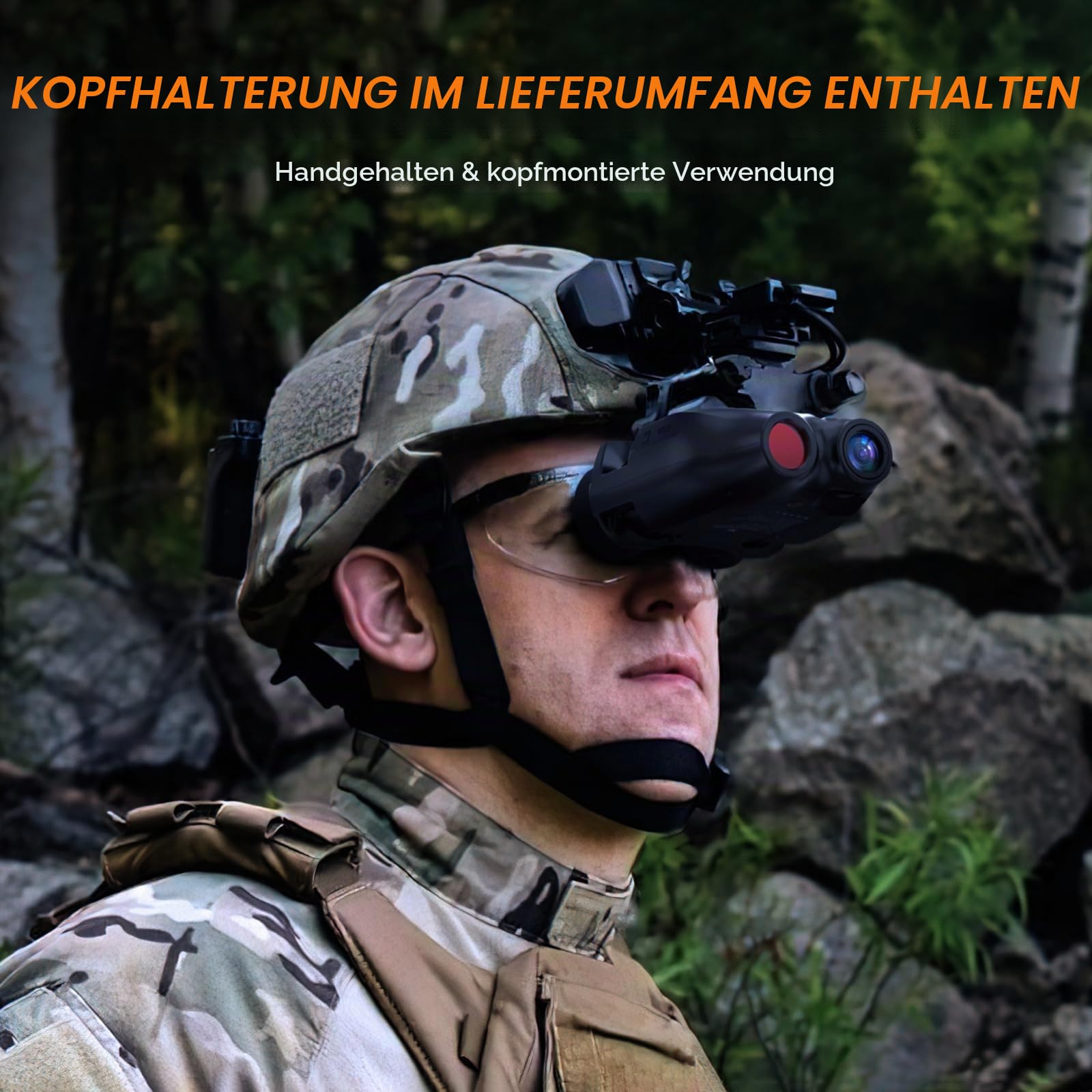 Nachtsichtgerät mit Kopfhalterung, 984FT Nachtsichtbrille Infrarot Digitalbrille, 5X Digitalzoom, 16GB TF-Karte