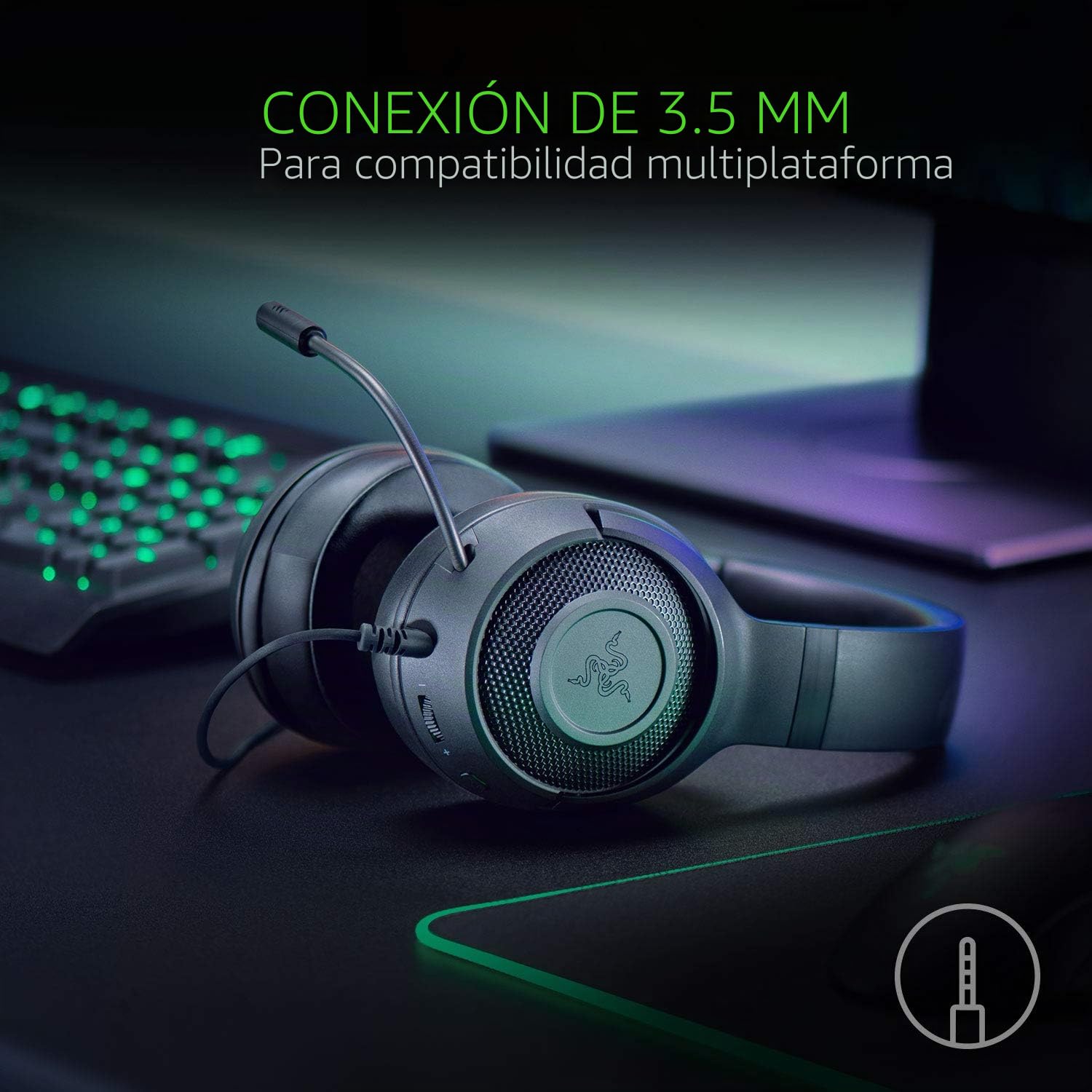 BlackShark V2 X - Auriculares de Juego con Sonido Envolvente 7.1, Controlador de 50 mm