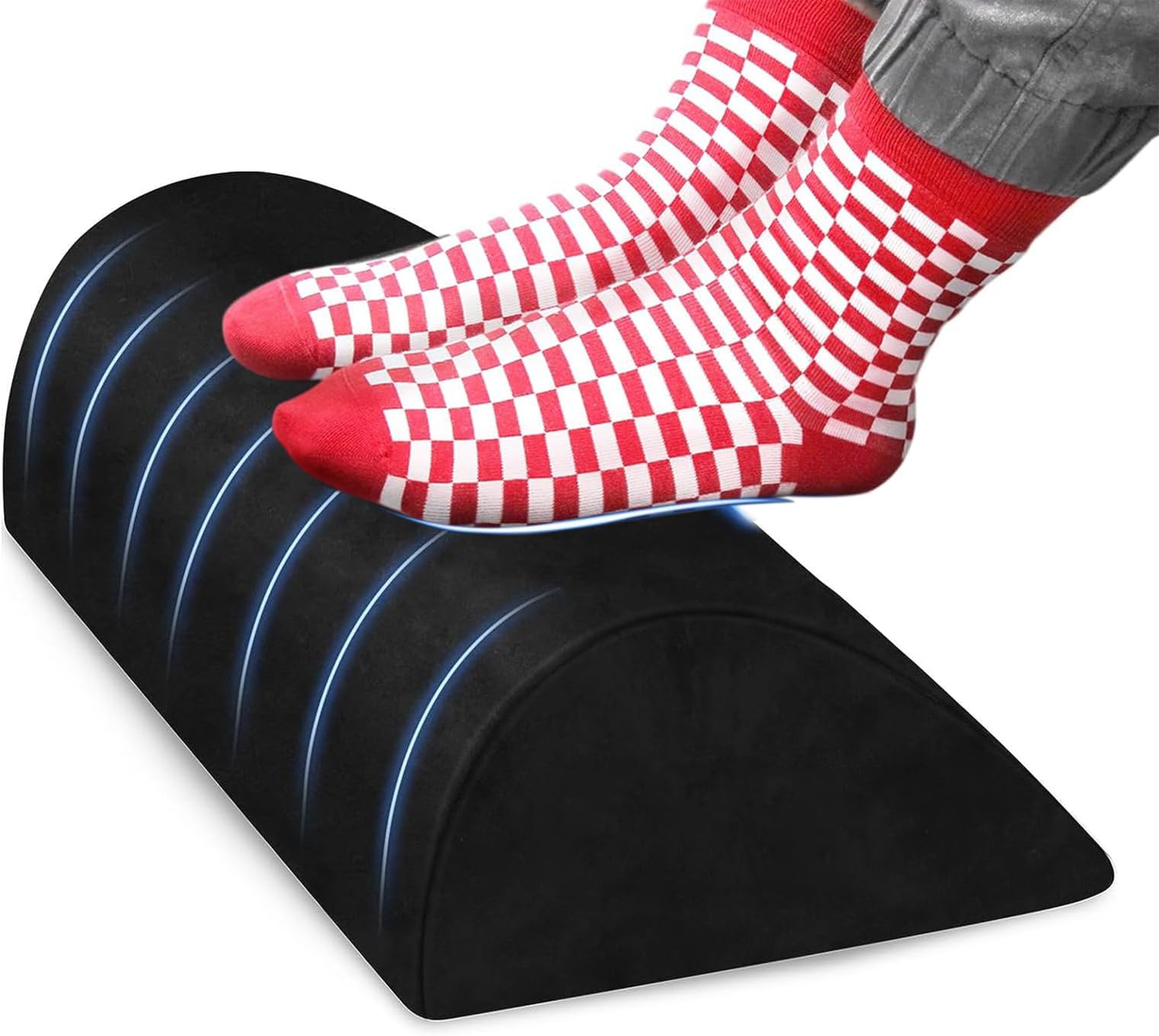 Foot Rest for Under Desk at Work,Office Desk Accessories with Memory Foam and Washable Removable Cover, Foot Stool for Office, Car, Home to Foot Support, Black