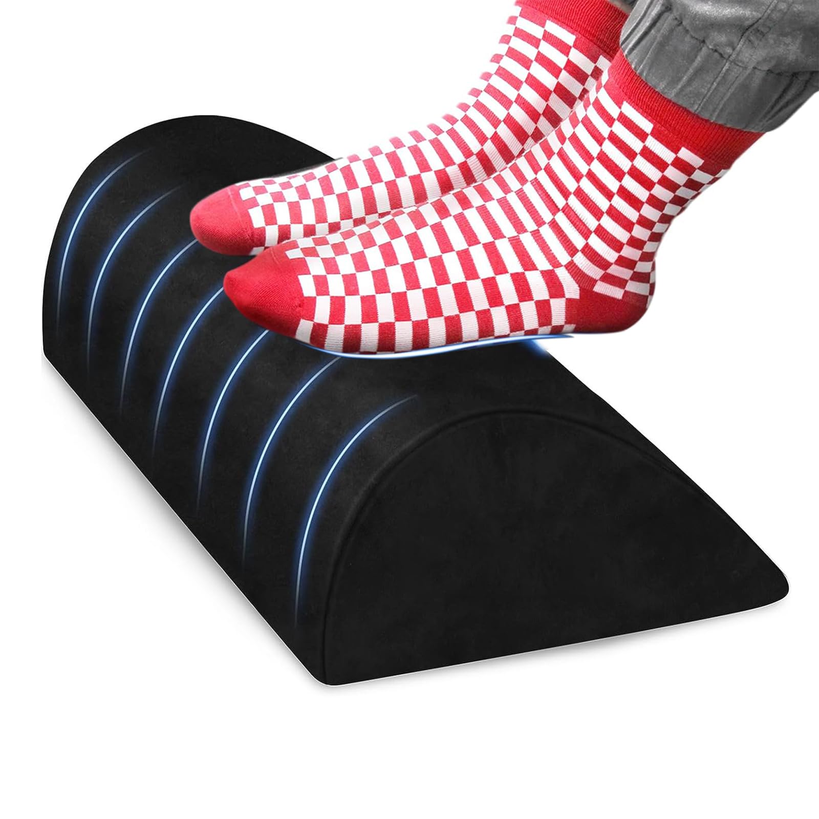 SPNOR Foot Rest for Under Desk at Work,Office Desk Accessories with Memory Foam and Washable Removable Cover, Foot Stool for Office, Car, Home to Foot Support, Black