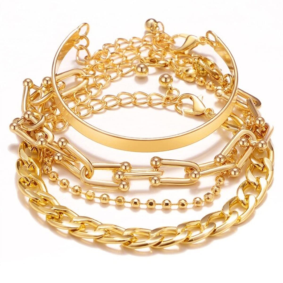 See full amazon price history chart for Jewels Galaxy Gold Plated Set of 4 Contemporary Bracelet Set For Women and Girls (CT-BNGI-49198) Jewels Galaxy Gold Plated Set of 4 Contemporary Bracelet Set For Women and Girls (CT-BNGI-49198) (B0BSS542VS) Amazon Price History, Amazon Price Tracker