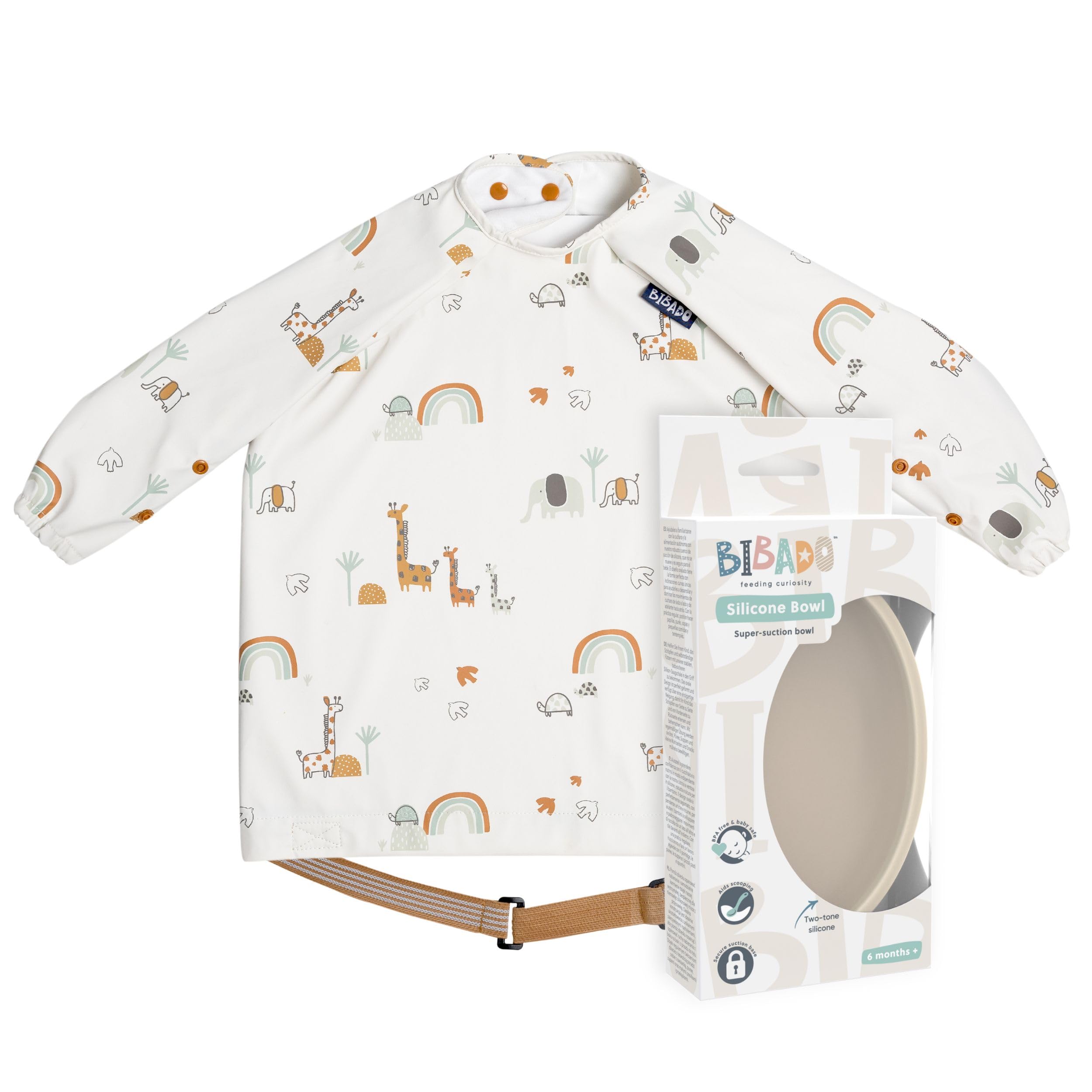 BIBaDO - Silicone Baby Bowl (Fawn) - Stay Put Suction Bowl - Oval Shape - First Meals & Snacks - Durable, Dishwasher & Microwave Safe, BPA Free - Medical Grade - Baby Essentials - 6 Months to 3 Years