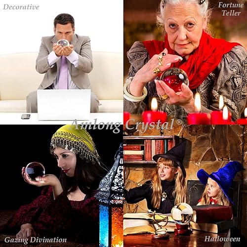 Miniatura 6 de Amlong Crystal Bola de cristal transparente de 4.331 in (4.2 pulgadas) con soporte de delfín y paquete de regalo para bola decorativa, fotografía de