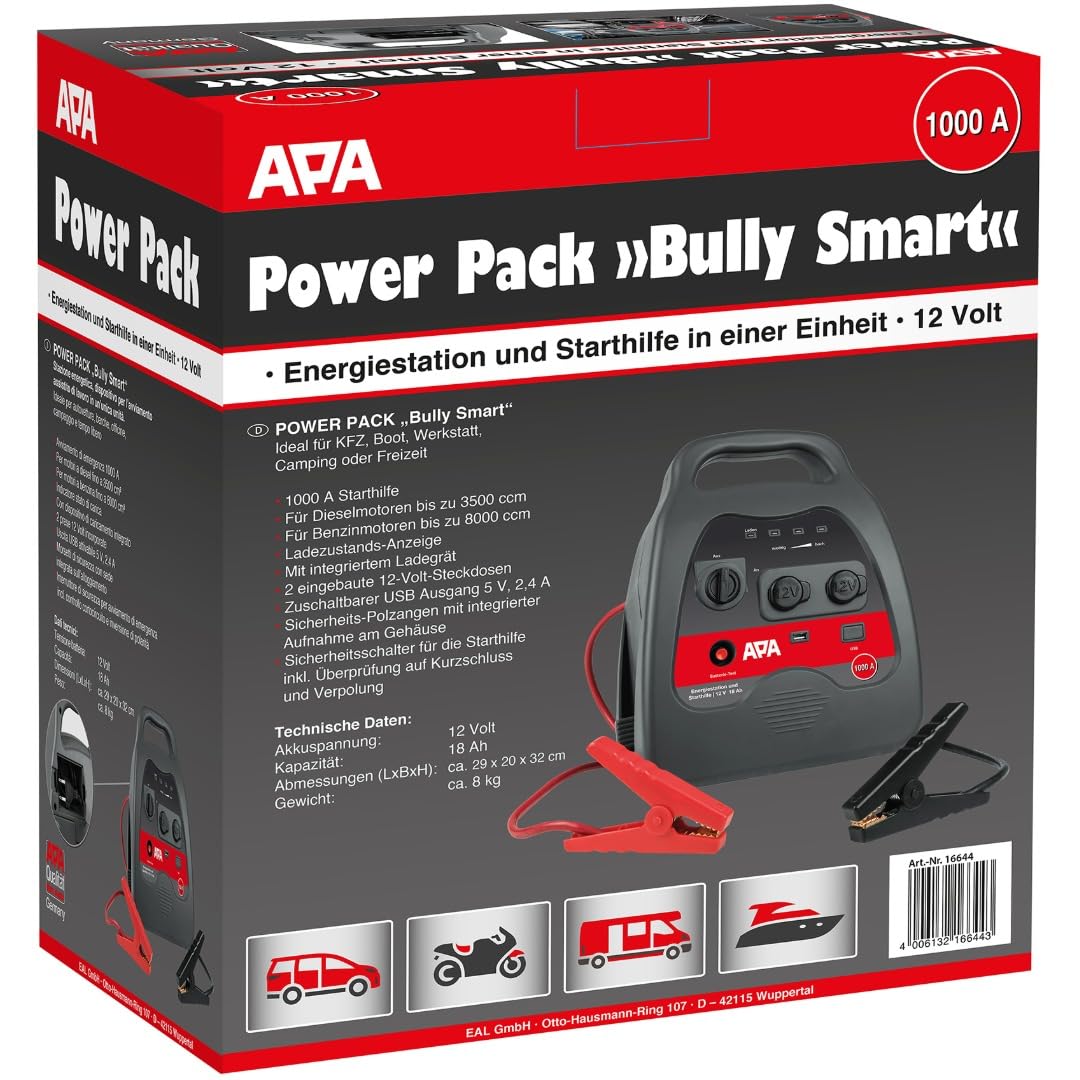 APA 16524 - Batería para Coche (12-24 V, 900 A)