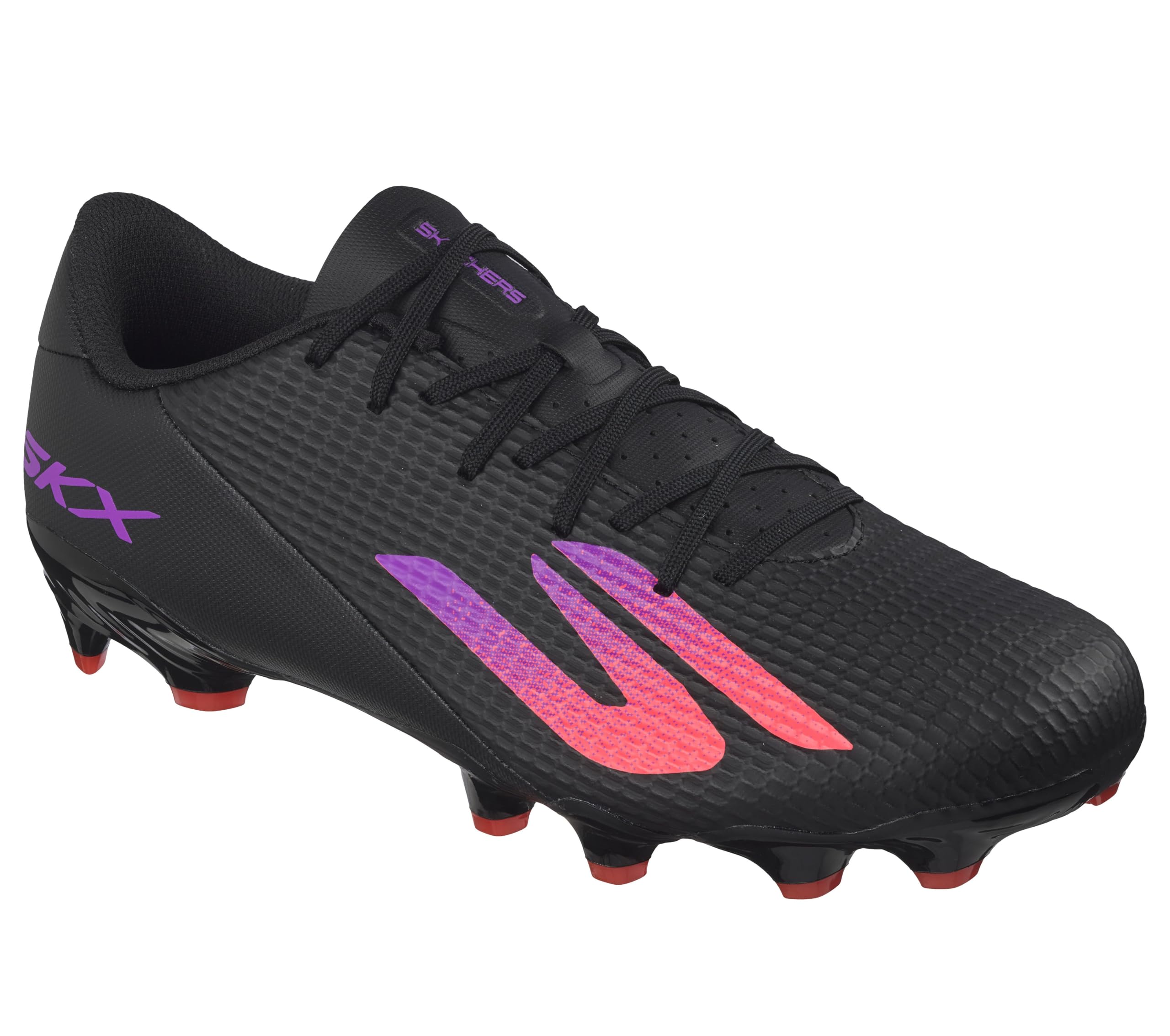 Skechers Men's Black,Purple Skx_2 Academy Fg Shoes In Black/Purple, Size 9.5 | Synthetic