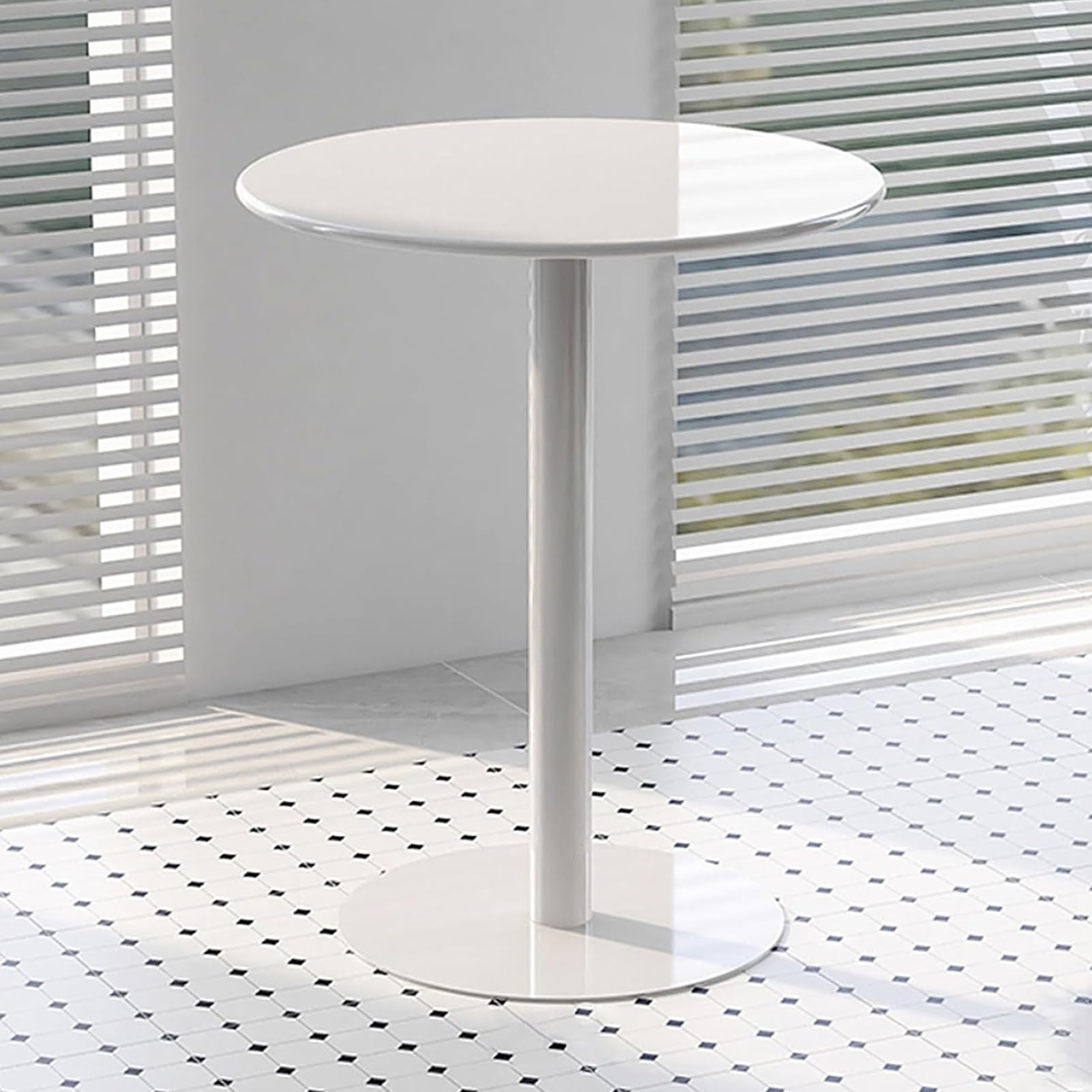 SWENEEN Bistro Table Round Bar Table, Small Counter Breakfast Dining Tables With Metal Stable Base, Cocktail Pub Table Coffee Desk For Home, Living Room,40x40x50cm