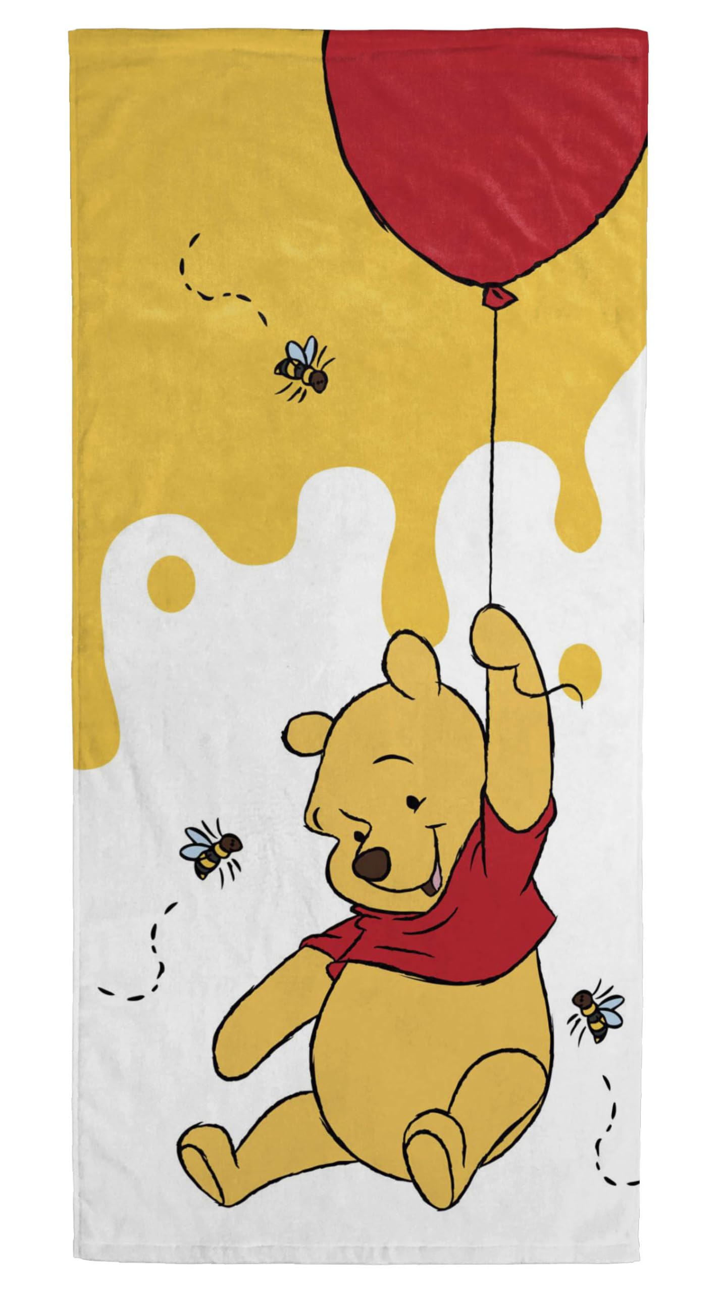 Jay Franco Kids Disney Winnie The Pooh 100% Cotton Beach Towel - 71 x 147cm Super Soft Bath Towel, Pool & Travel, Official Licensed Product, Multi