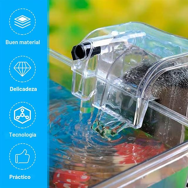 Foto 3 de 8 de Sporgo Filtro exterior de acuario: filtro exterior ajustable de 250 it/h para acuarios de 30/60 litros