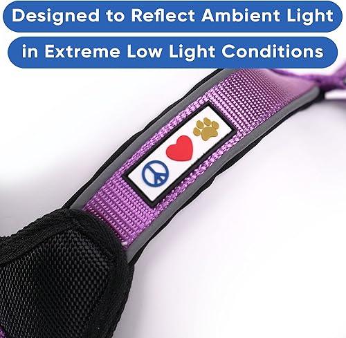 Miniatura 3 de Arnés para perro Pawtitas para entrenamiento de suave, ajustable, reflectante, acolchado para cachorros, Púrpura (Purple Orchid)