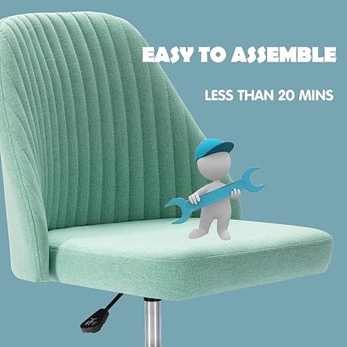 Miniatura 5 de Silla de escritorio de oficina en casa, silla de tocador, moderna silla con ruedas de respaldo bajo, silla de oficina tapizada de sarga linda,