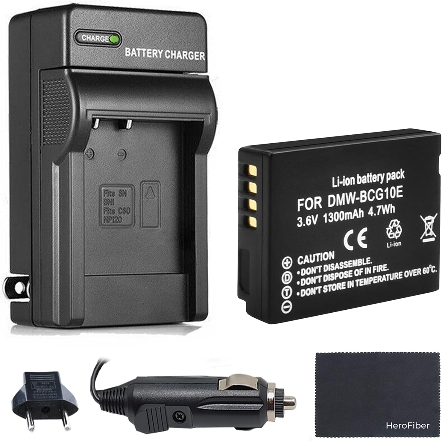 Xtech DMW-BCG10 Battery and Charger for Panasonic Lumix DMC-3D1, TZ10, TZ18, TZ19, TZ20, TZ25, TZ30, TZ35, ZR1, ZR3, ZS1, ZS5, ZS6, ZS7, ZS8, ZS9, ZS10, ZS15, ZS19 ZS20, ZS25, ZX1, ZX3 Digital Camera