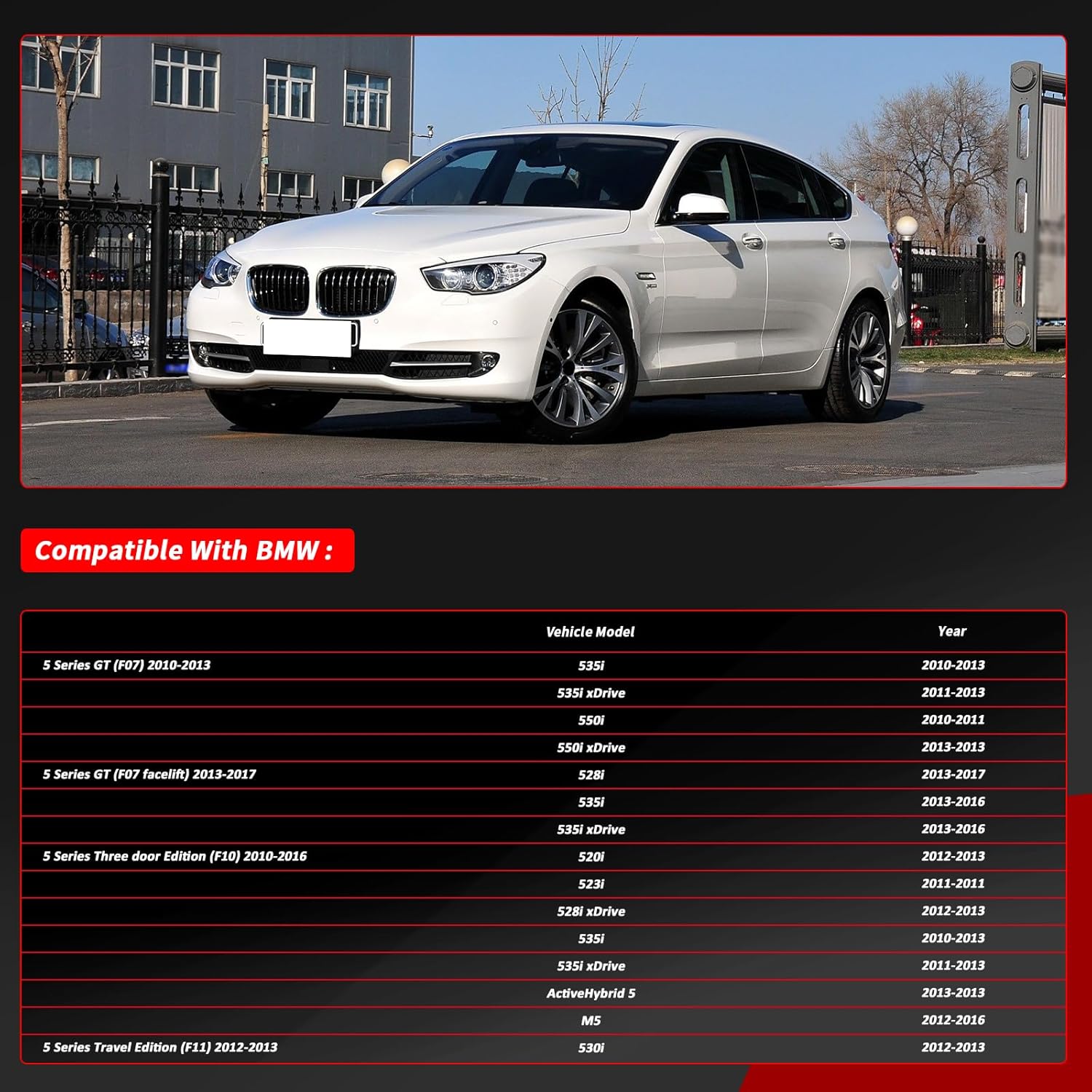 2-Pack 63127262731 Daytime Running Light Module LED 2010-2017 For BMW 5 Series F07 F10 F11 535i 550i 528i M5 xDrive Peat# 9DW177229001 V20730202 0896520 73212711