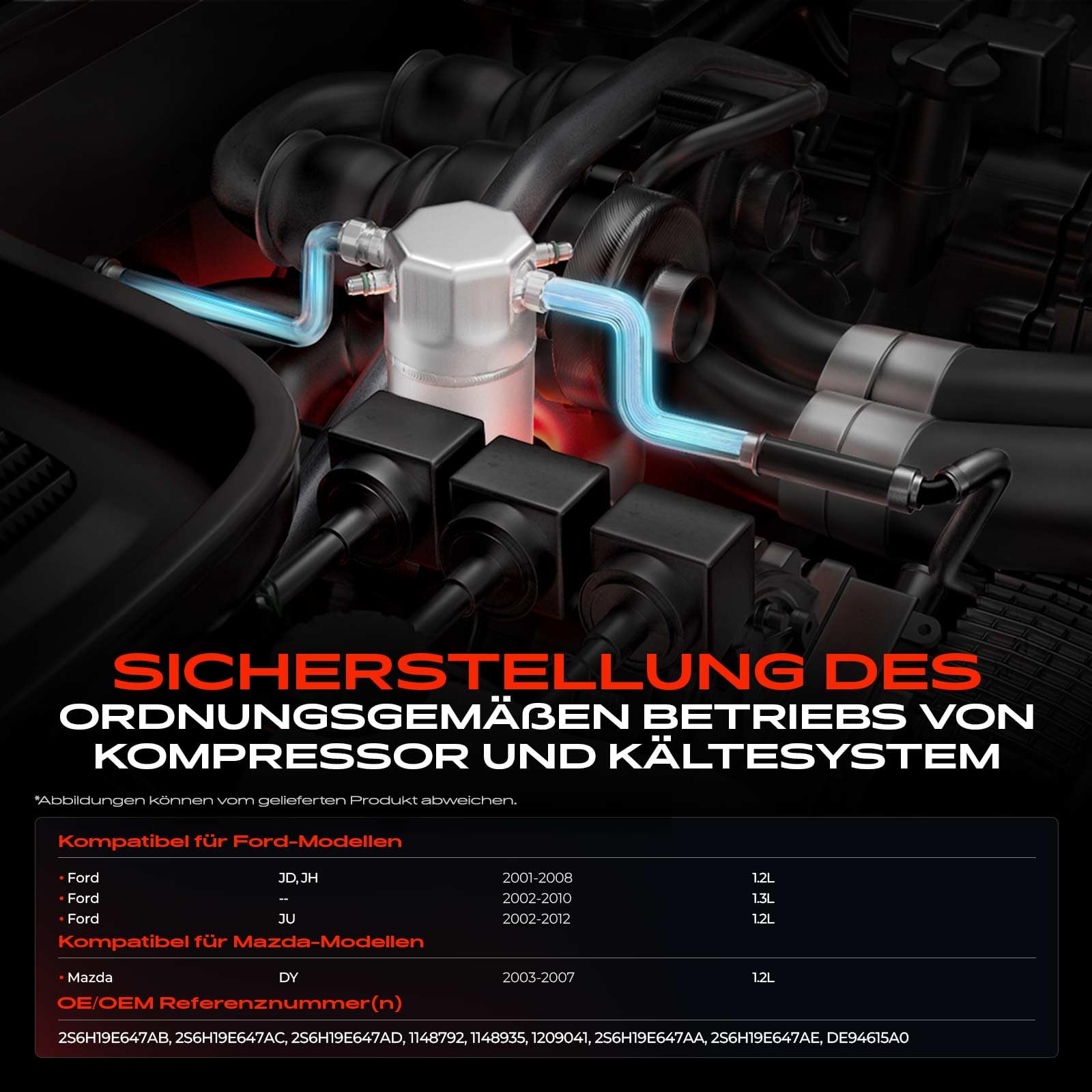 Frankberg Essiccatore Impianto di climatizzazione Compatibile con 2 DY 1.4L Fiesta V JD JH 1.4L Fiesta V JD JH 1.2L Fusion JU 1.4L 2 DY 1.2L Replace# 1209041,1148935