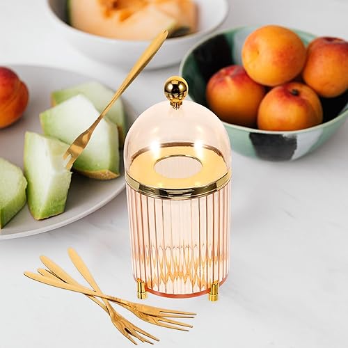 Miniatura 4 de Angoily 1 Unidades Tenedores De Frutas Creativo Postre Tenedores Aperitivos Camping Dorado Portátil