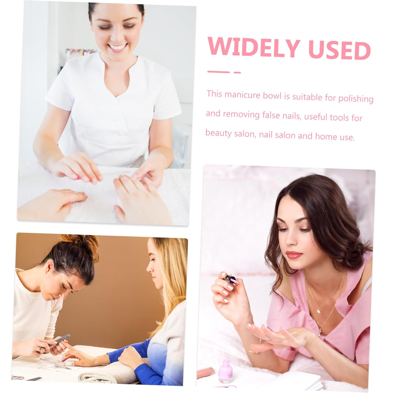 MERRYHAPY Electric Nail Art Soak Bowl for Manicure Care Ac Battery Nail Treatment Tool for Home Salon Use Pink Material Gel Remover Compatible