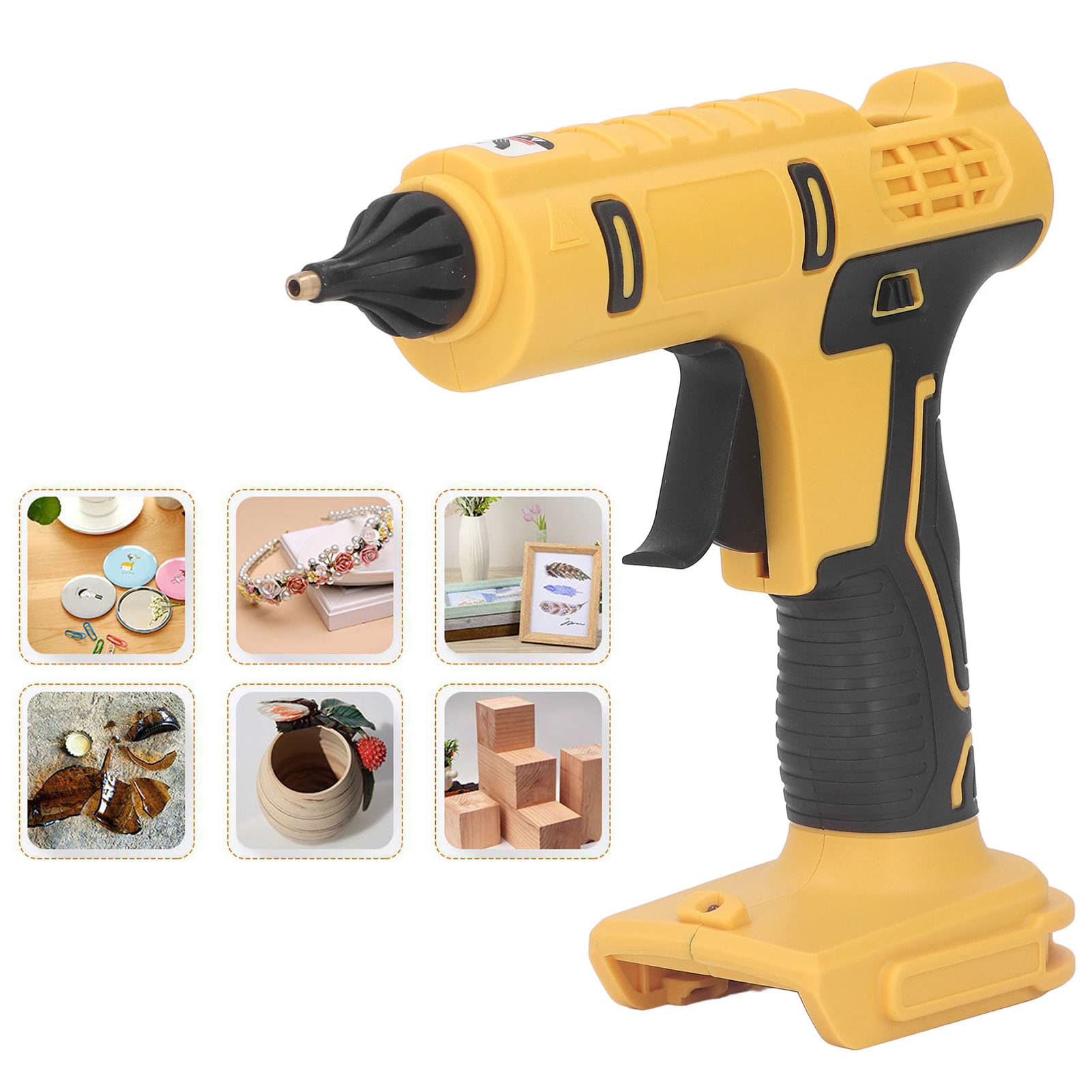 Natudeco 100W Hot Melt Glue Gun Cordless Hot Adhesive Gun DIY Hot Glue Gun Kit with LED Lamp and 10 Glue Sticks for Home Maintenance Heavy Construction