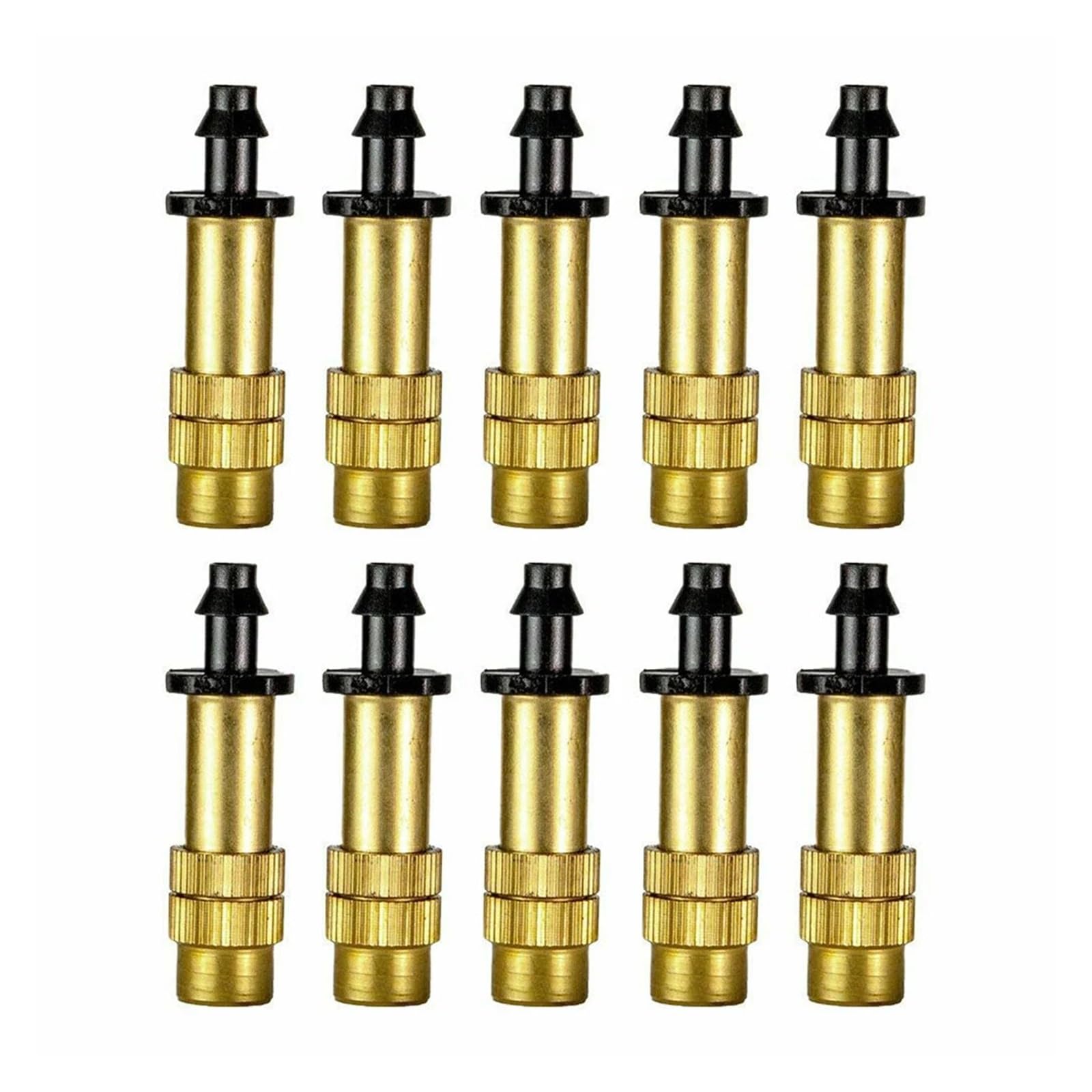 BNGDFDGH 10/30pcs Adjustable Misting Nozzle Garden Patio Water Mister Brass Spray Sprinkler Irrigation Atomization Single(10PCS)