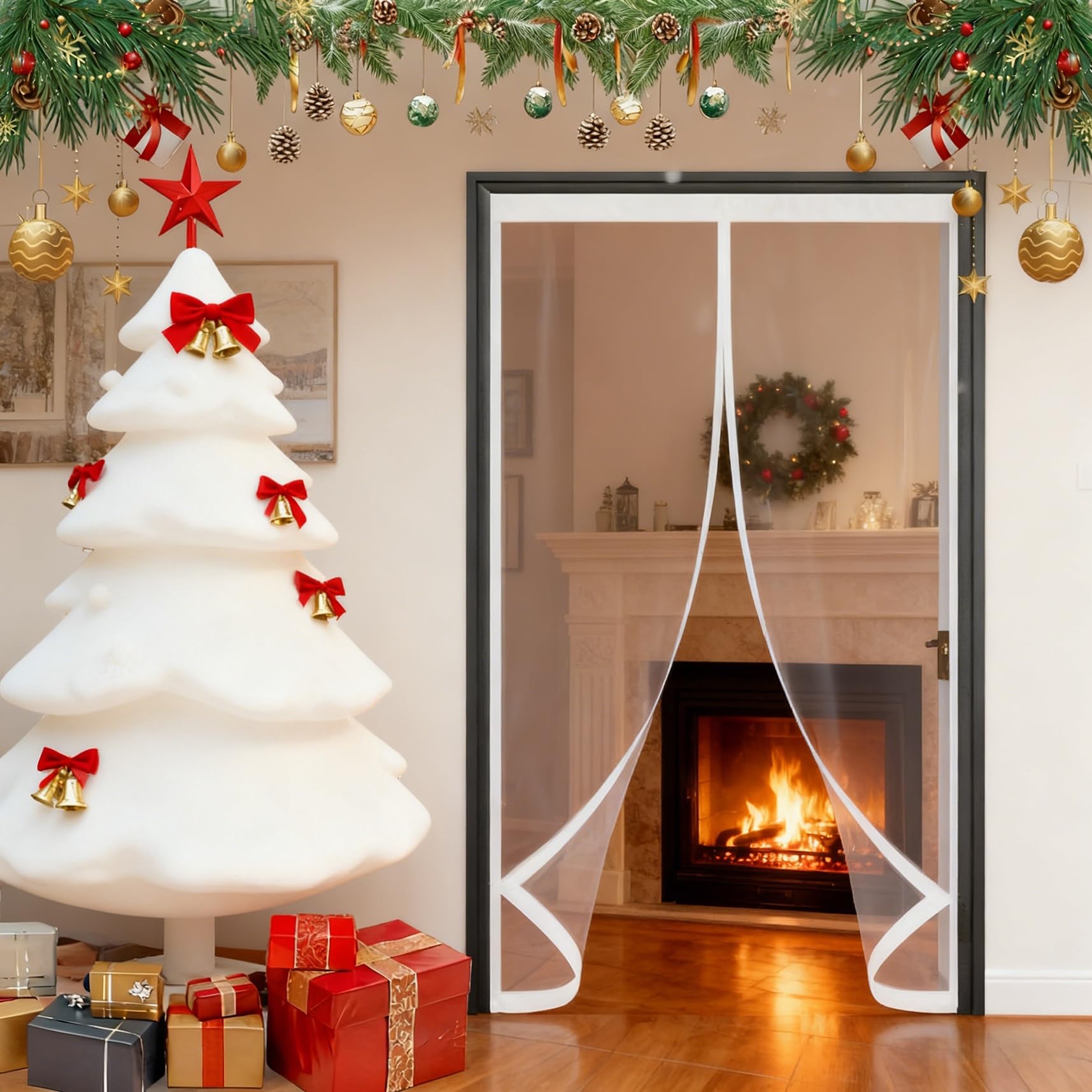 Thermo Türvorhang Kälteschutz 195 x 225 cm Winddicht, Thermo Kälteschutz Winter Wasserdicht Und Warme, Thermovorhang Tür, Türvorhang für Balkon Terrassen Kellertür, A