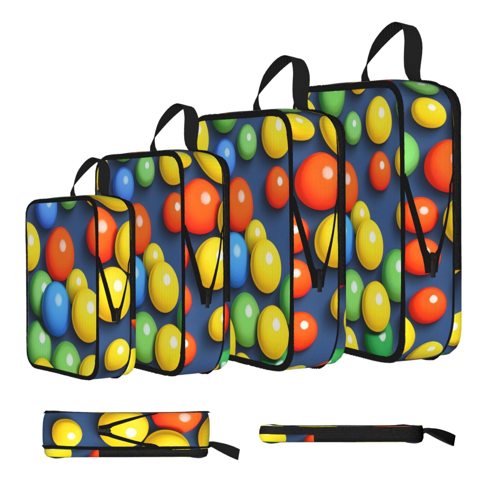 Colorful balls Compression Packing Cubes 4 Piece Set