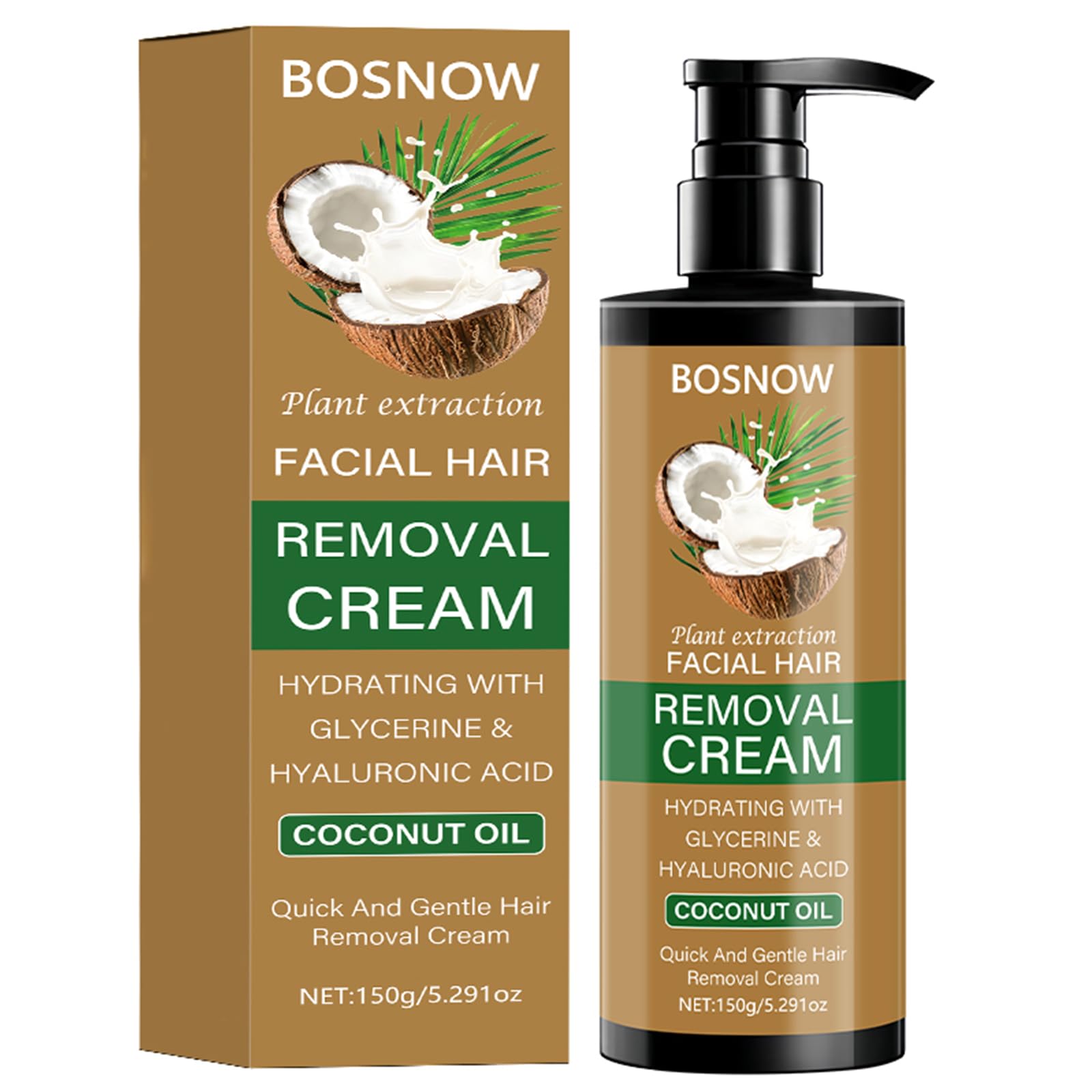 Facial Hair Removal Cream for Women, Gentle&Fast Acting Hair Removal Cream Coconut