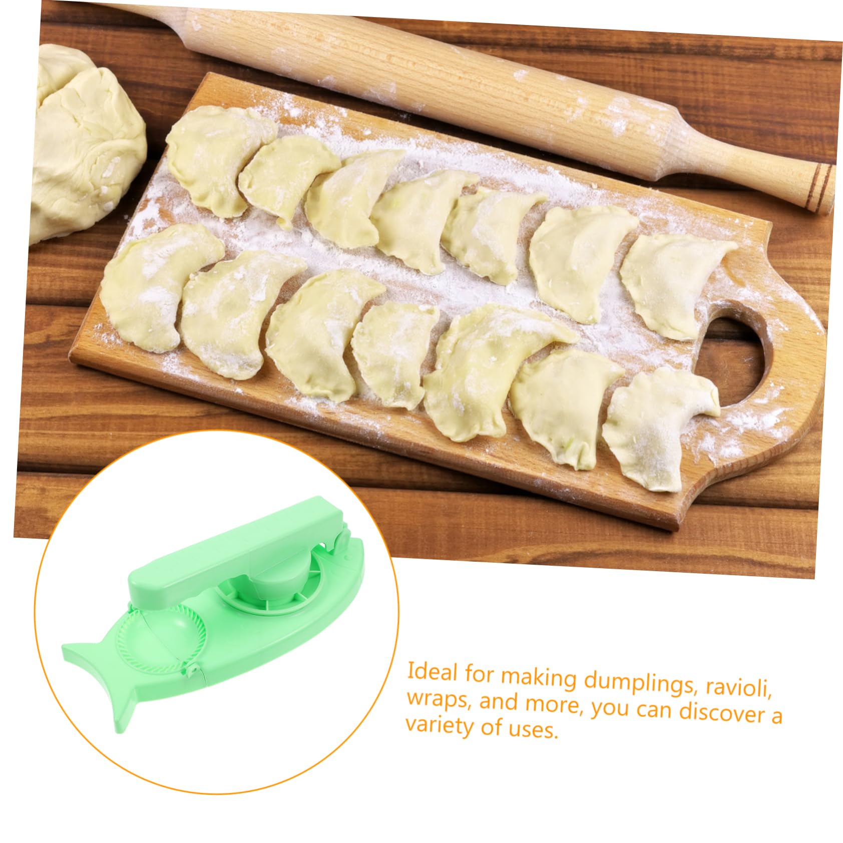 KICHOUSE Kitchen Dumpling Maker Portable Dough Presser Handheld Skin Mold Easy to Use Tool for Dumpling Wrappers for Home Cooking Restaurant Use