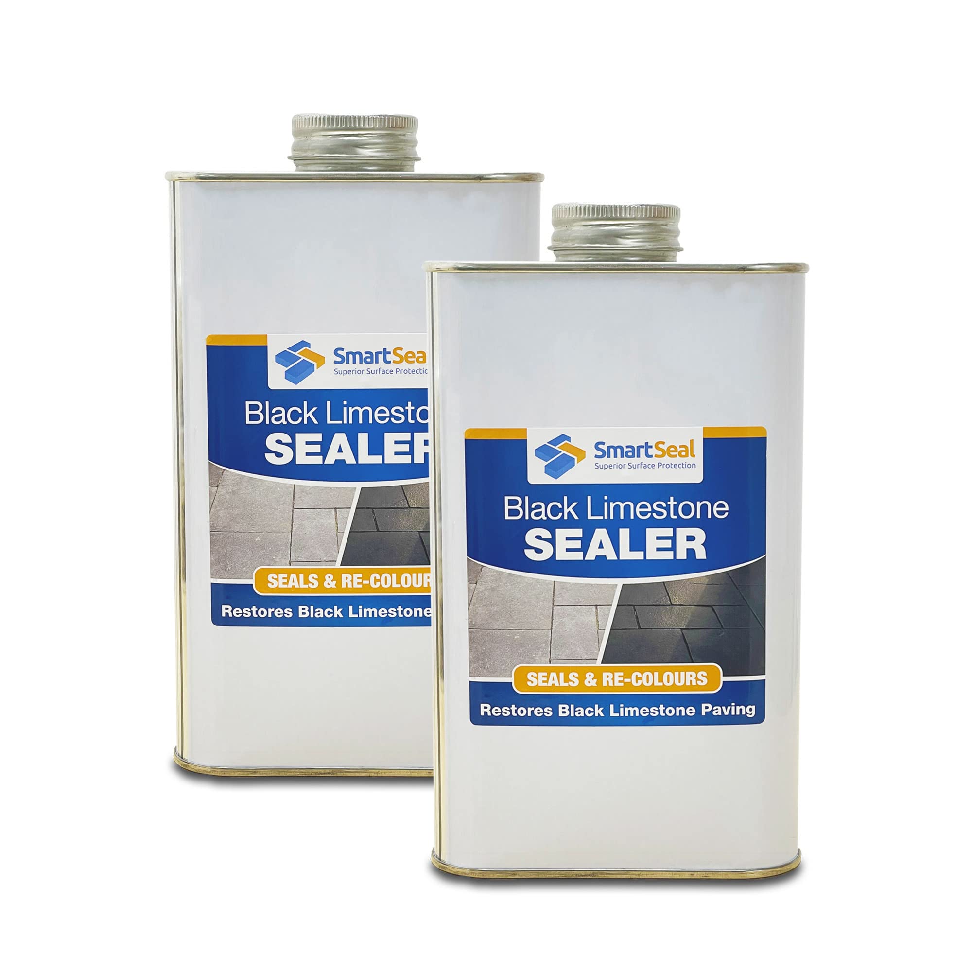 SmartSeal Black Limestone Sealer - 2 x 1L - Easy to Apply Black Limestone Patio Sealer. Colour Boosting Patio Sealant & Wet Look Natural Stone Sealant. Stone Restorer for Patios, Paths & Drives