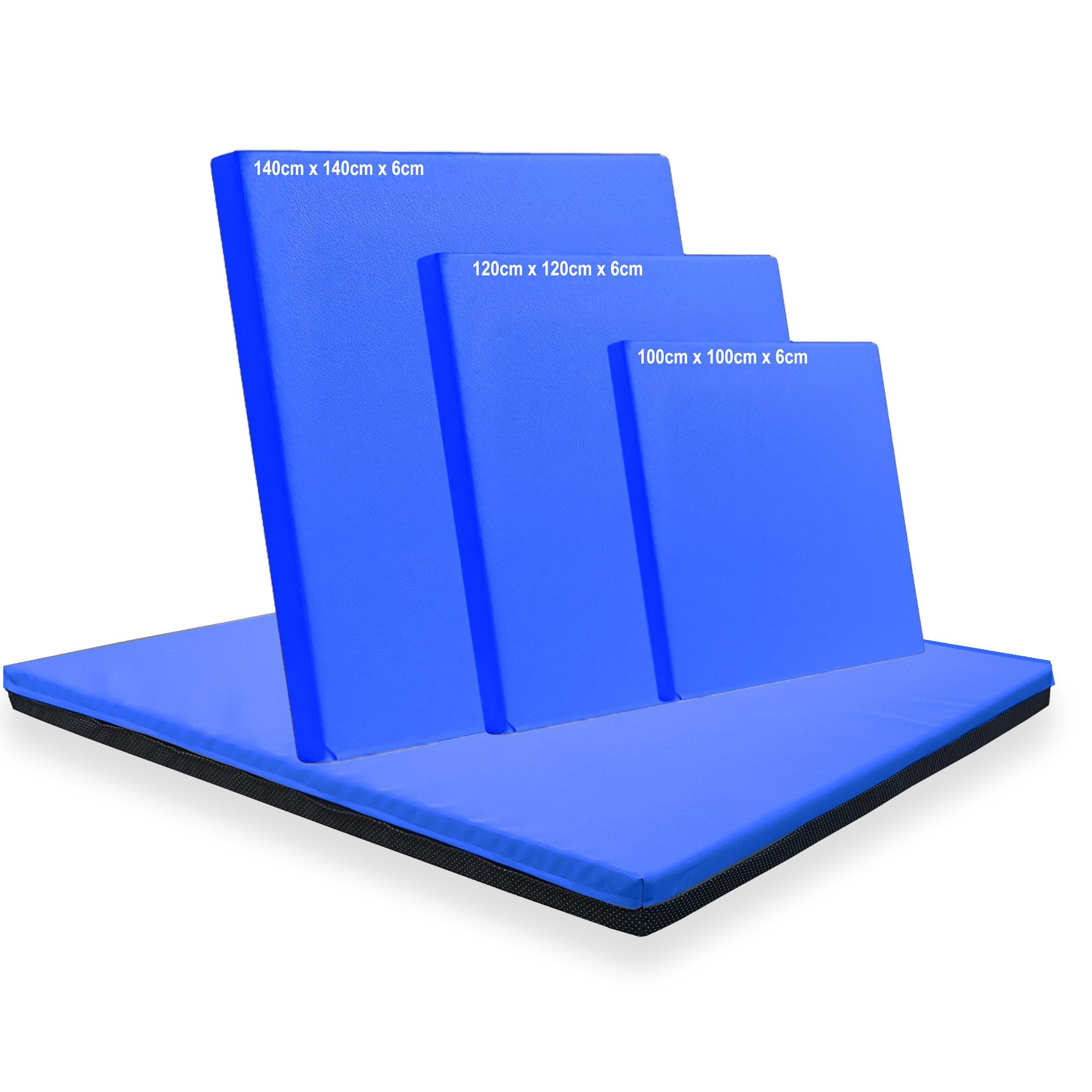 Non Slip Gymnastics Exercise Soft Play Floor Mat For Yoga Aerobics Landing Crashing Training Safe Space for kids (Royal Blue, 140cm x 140cm x 6cm)