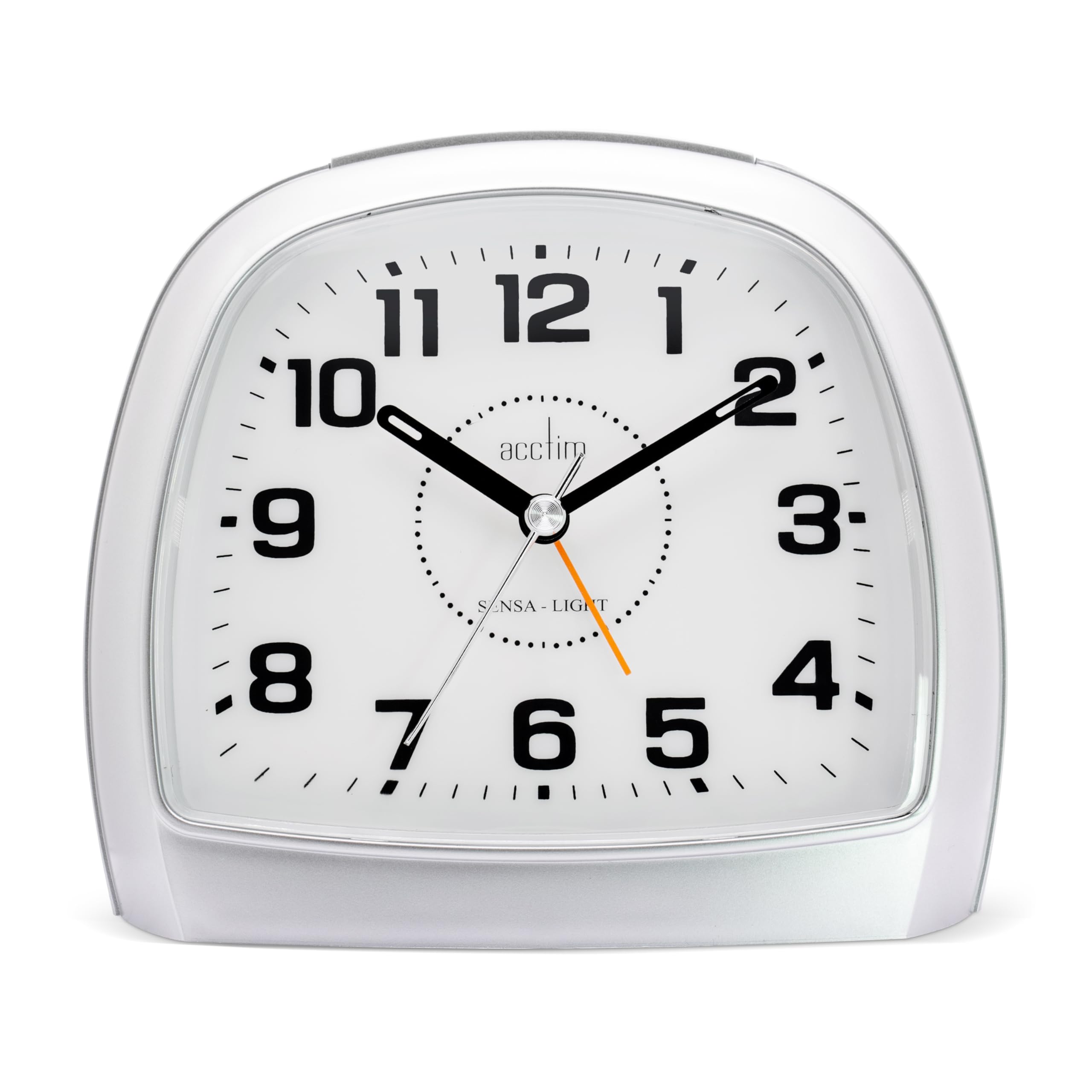 Acctim bentima Sensa-Light 3 14697 Silver Alarm Clock Non Tick Night Display, 16 x 14 x 9.8 cm