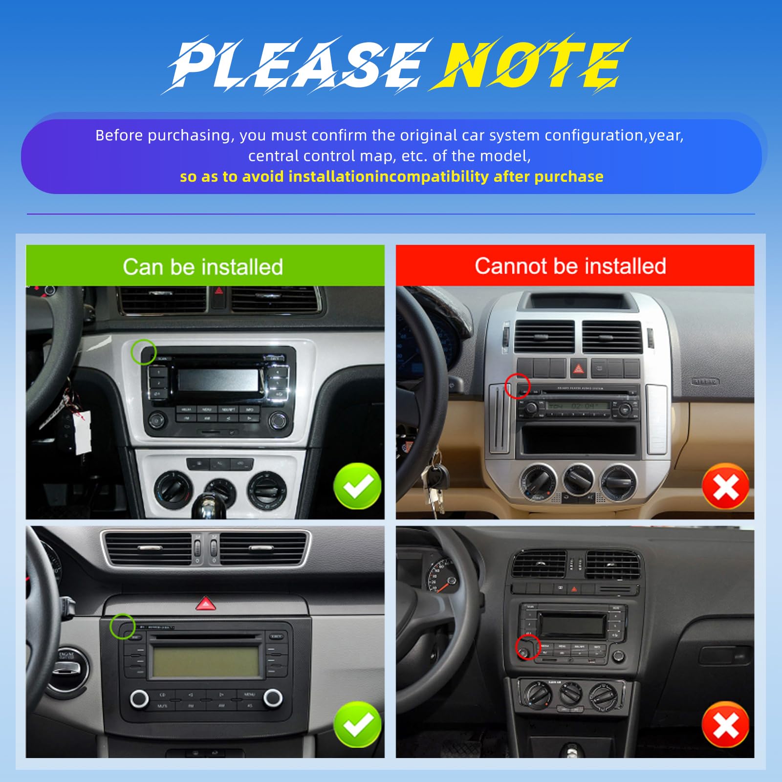Radio de Coche para VW Volkswagen Jetta Passat Seat Golf Tiguan Skoda Polo
